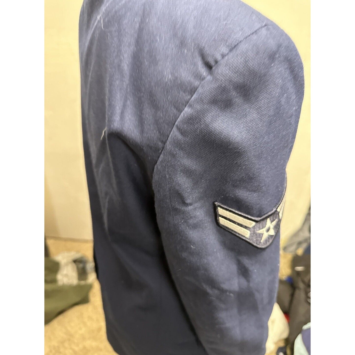 Men’s USAF Air Force Service Dress Coat Jacket Uniform 40R With Sewn Rank