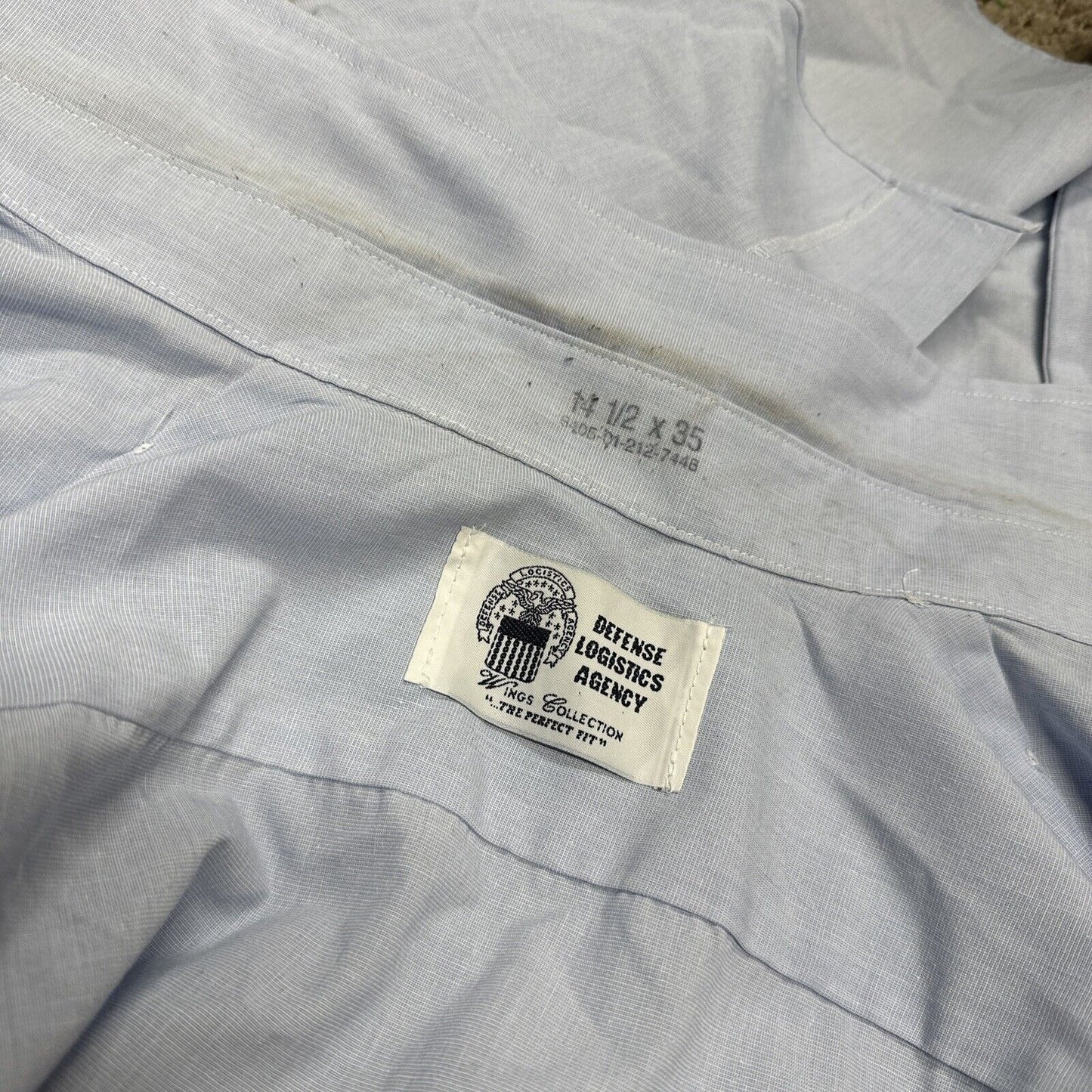 Men’s USAF USSF 14 1/2 X 35 Long Sleeve Dress Blues Shirt Button Up