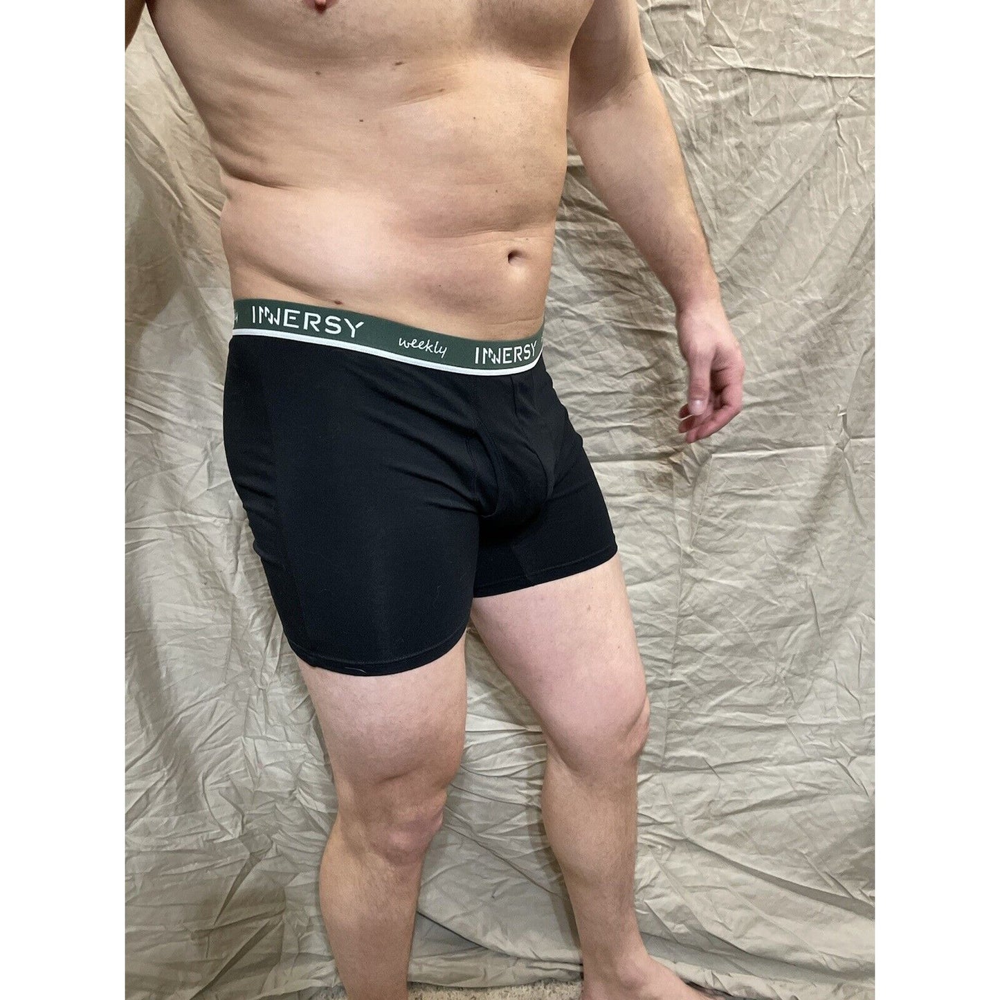 Inersy Weekly Men's black boxer briefs Green band New And Unworn Large