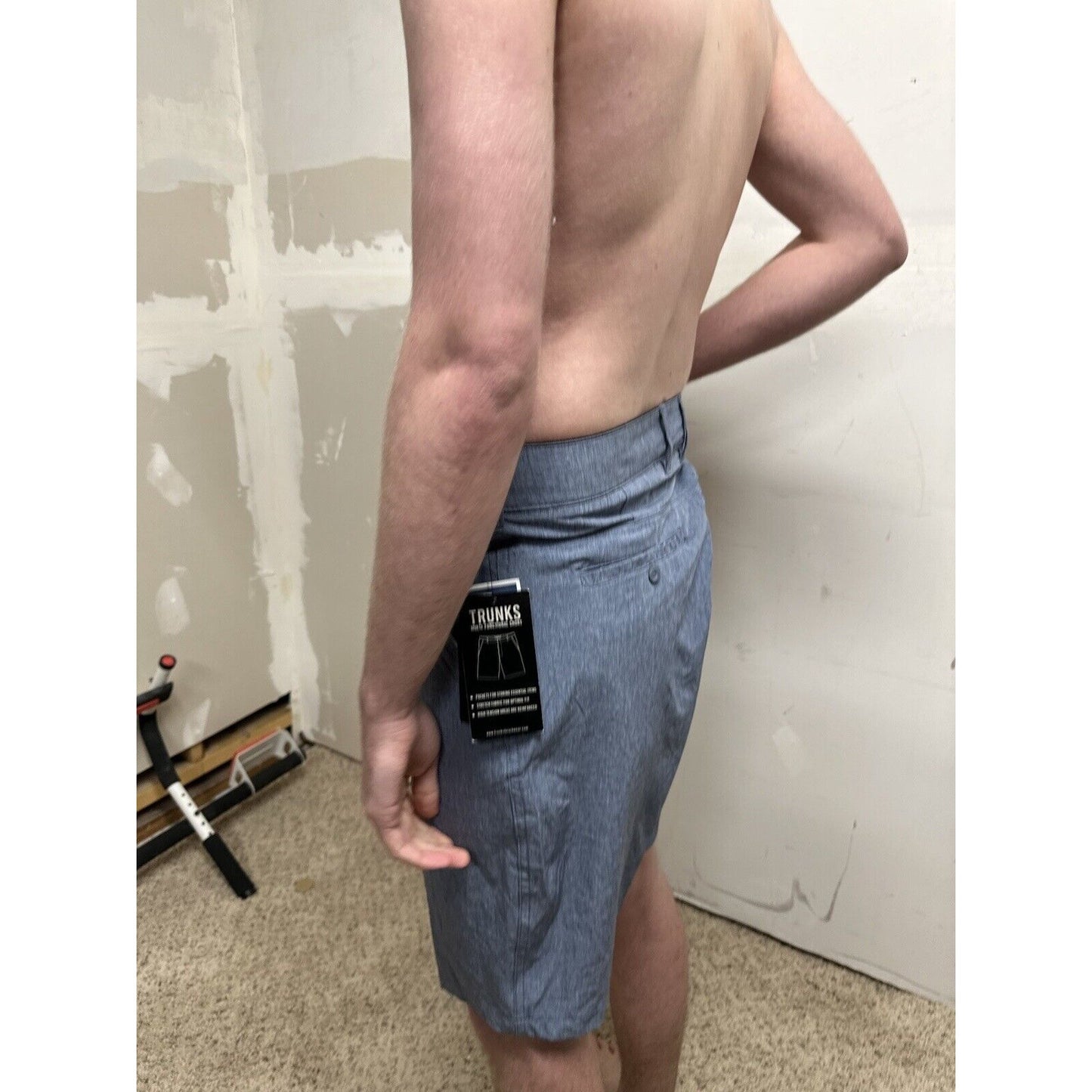 men’s trunks multi-functional size 36 gray blue shorts