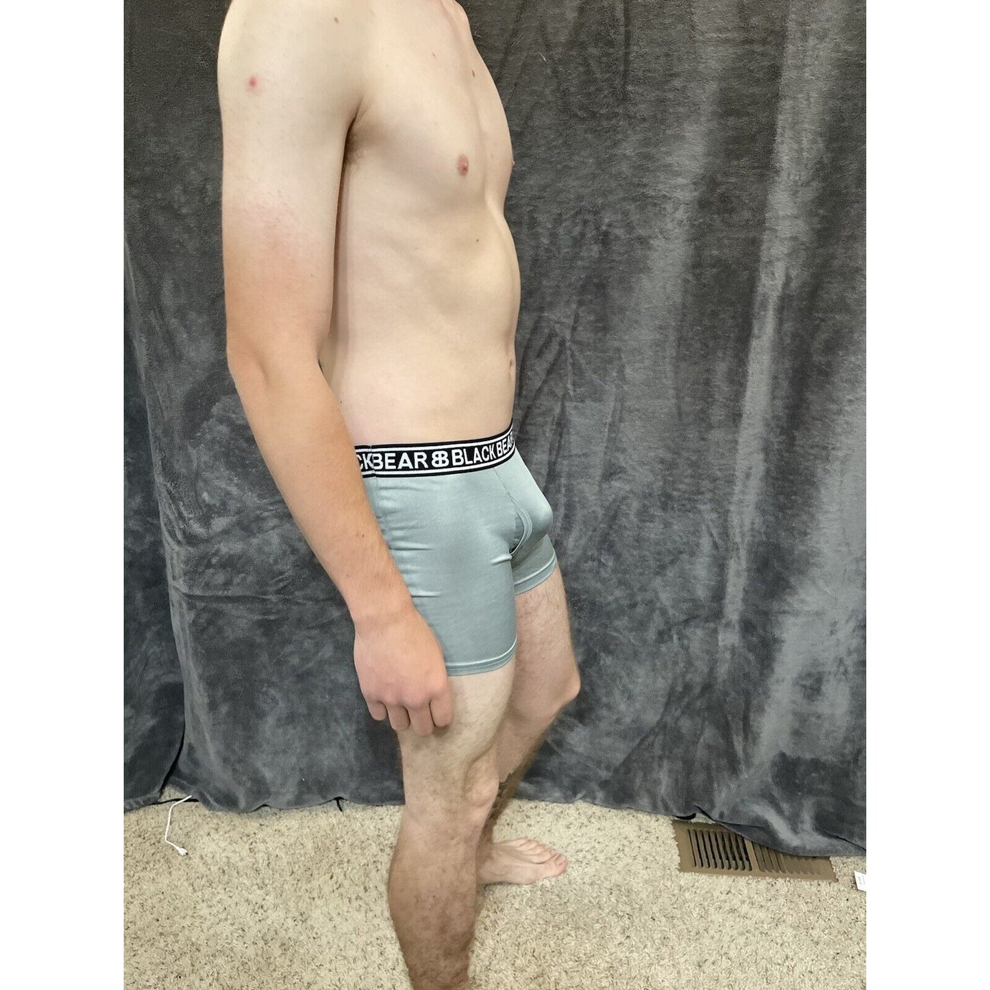 men's medium athletic trunk style black bear boxer brief Gray