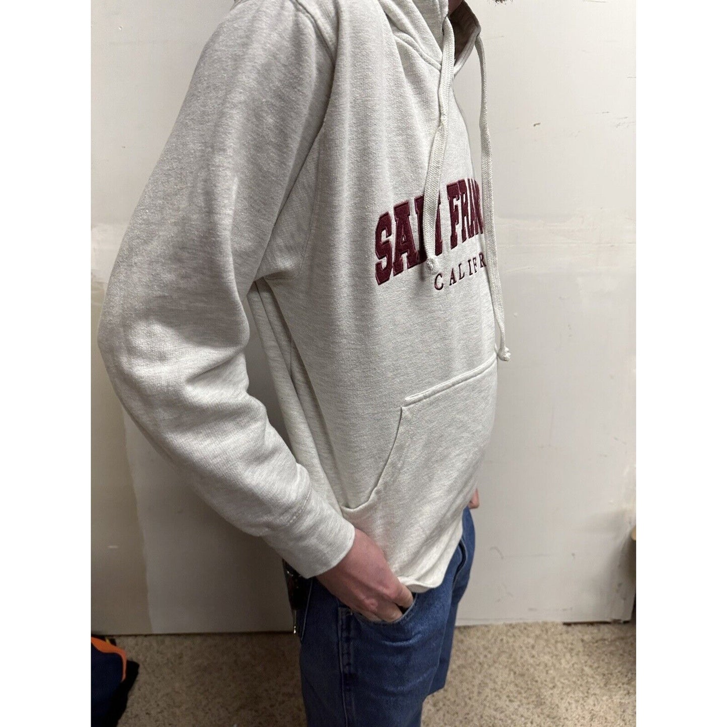 men’s city wear SF san francisco california hoodie white