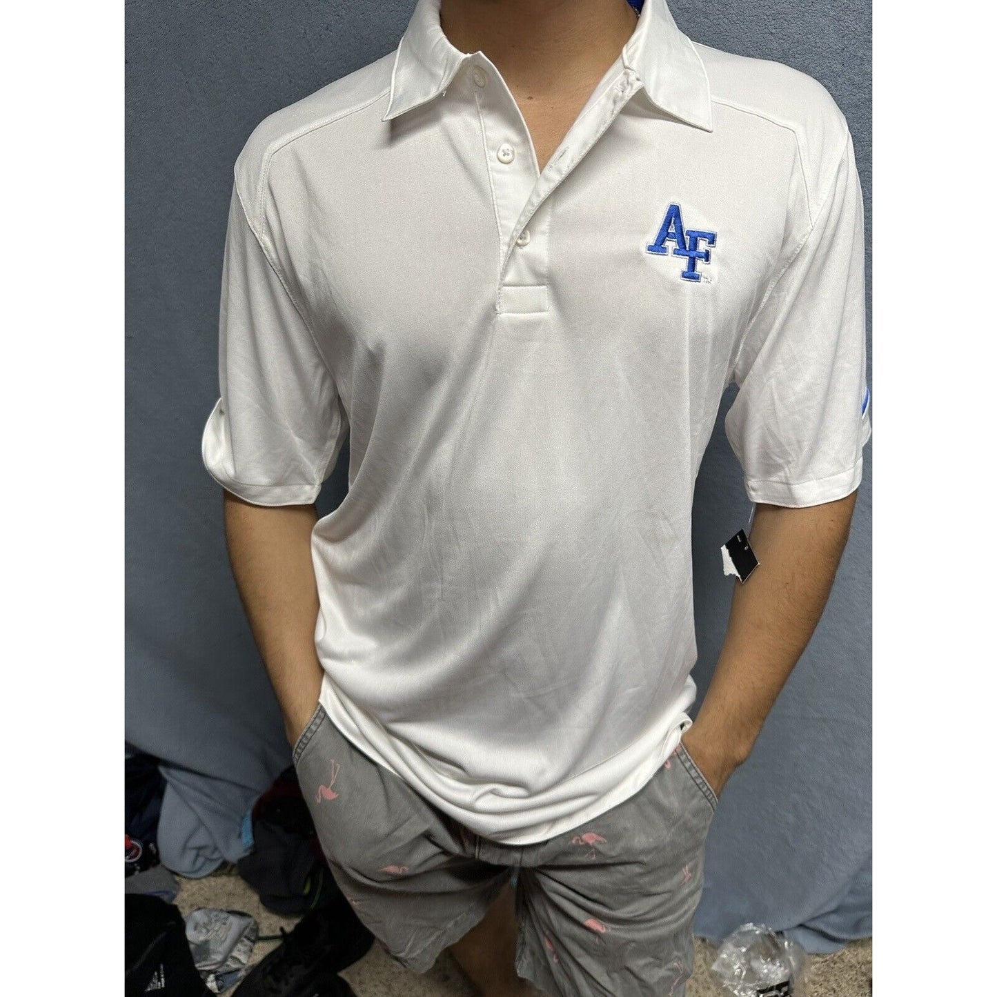 Men’s Small White Air Force Polo Shirt USAFa Air Force Academy