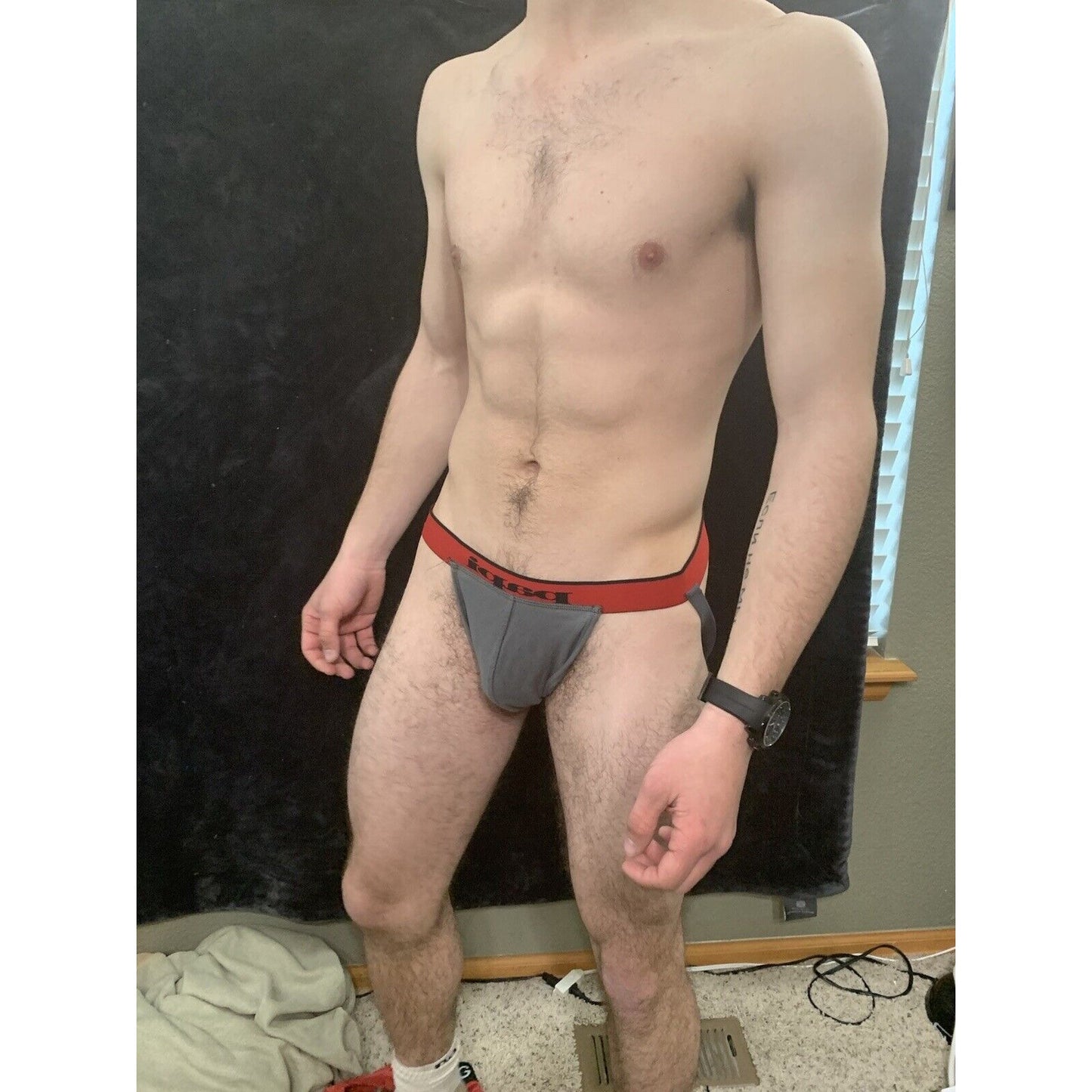 Men's Gray Pouch Papi Jockstrap Jock New And unworn small