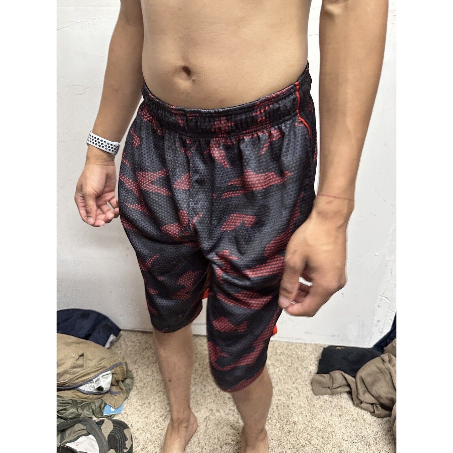 Men’s Black And Red AND1 Athletic Shorts With Pockets