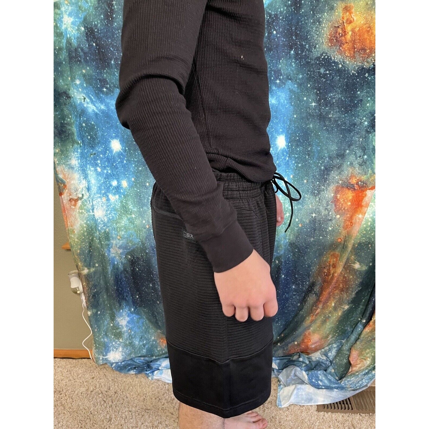 Michael Strahan Black Quick-Dri premium ultra fleece shorts