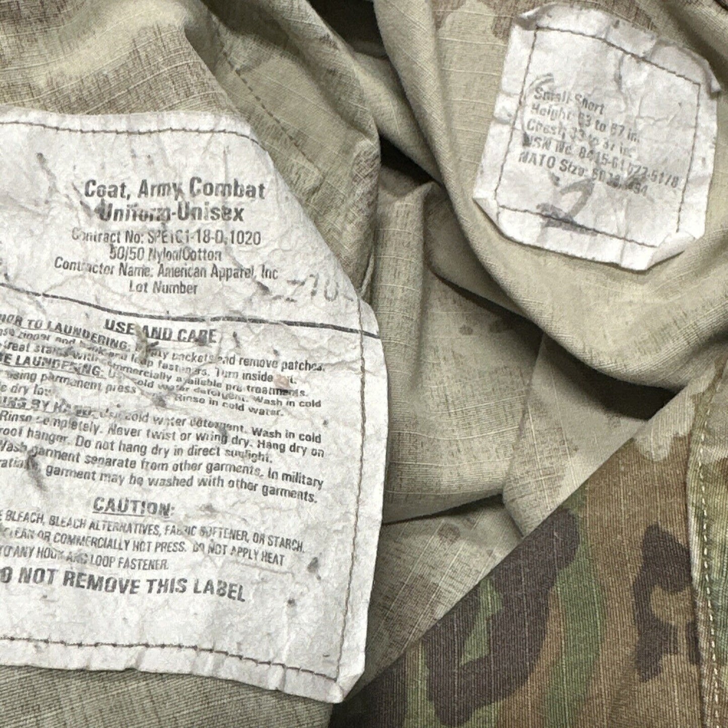 Men’s Warrant Officer Rank Ocp Top Blouse Army Air Force Combat Small Short