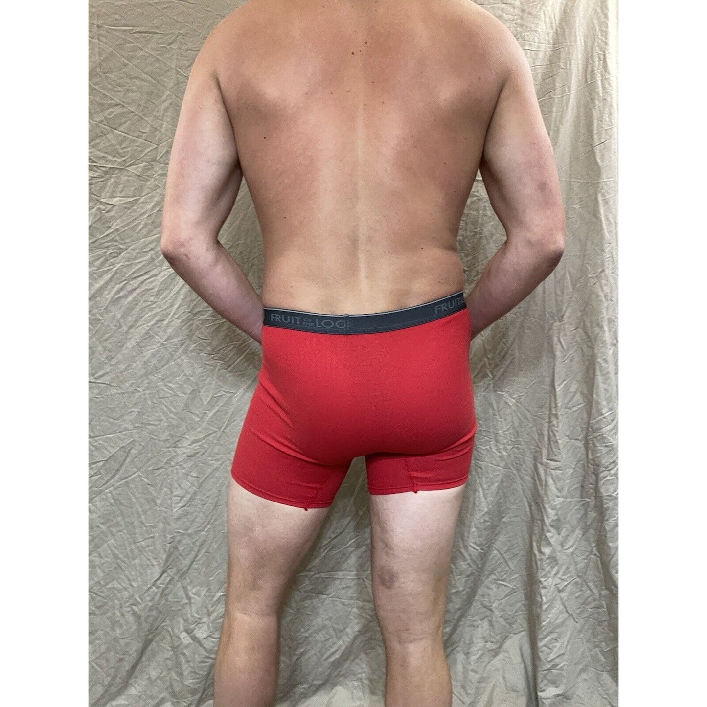 men's red fruit of the loom cotton boxer brief Small