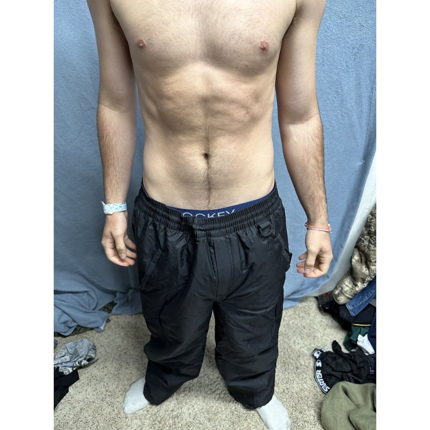 Men’s Black Sports Essentials Large Nylon Snow Pants
