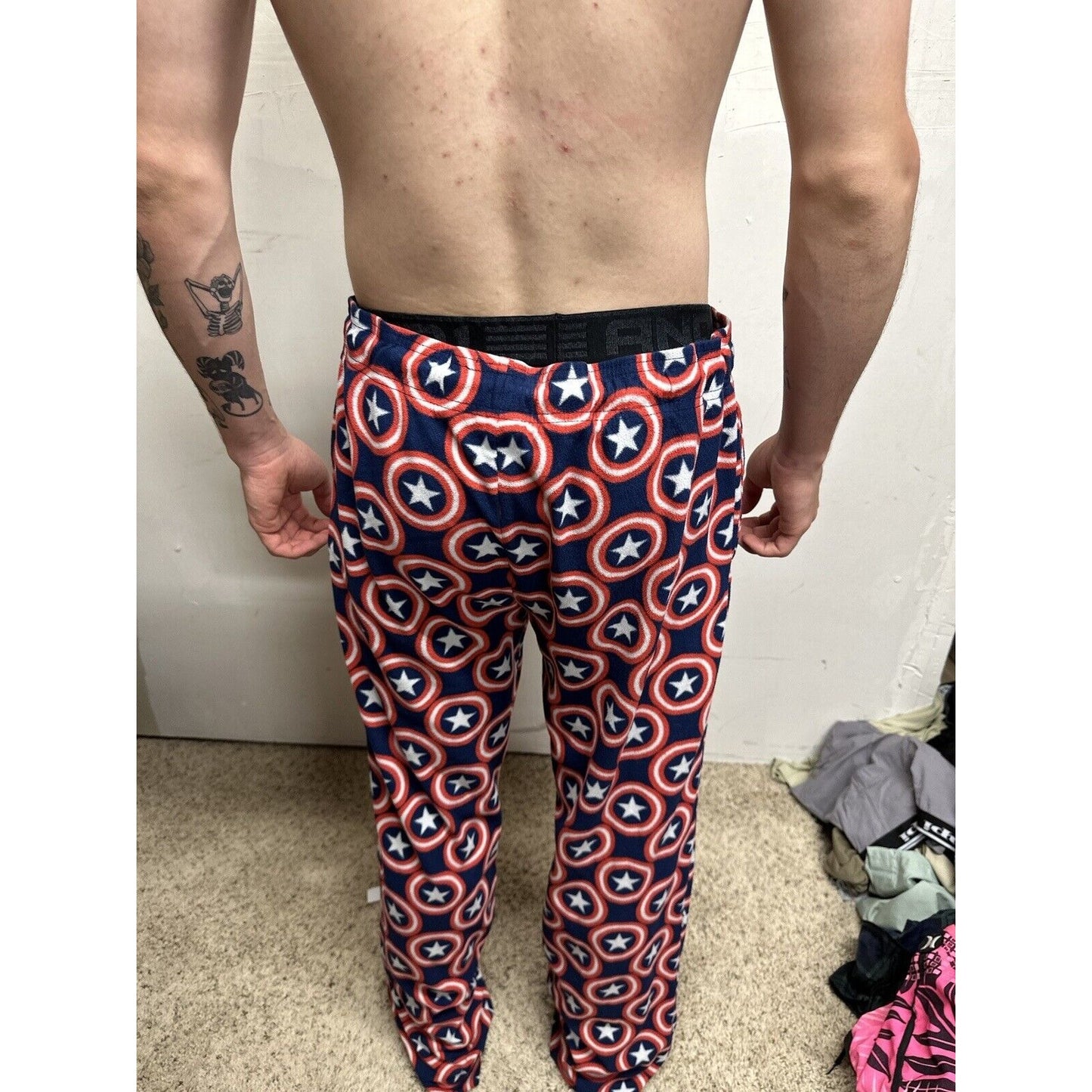 Men’s Marvel Captain America xL Flannel Lounge Wear Pajama Pants