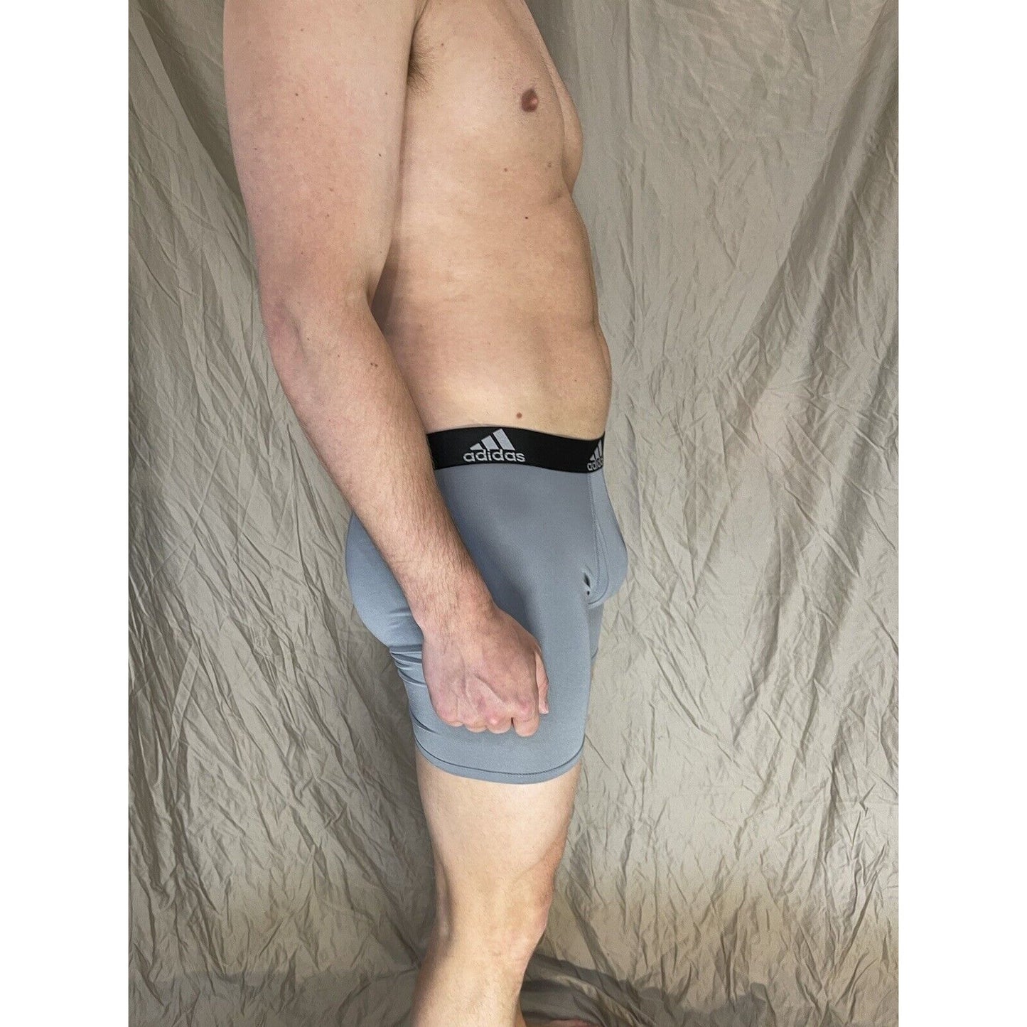 men's adidas Gray With Black Band aeroready compression shorts medium