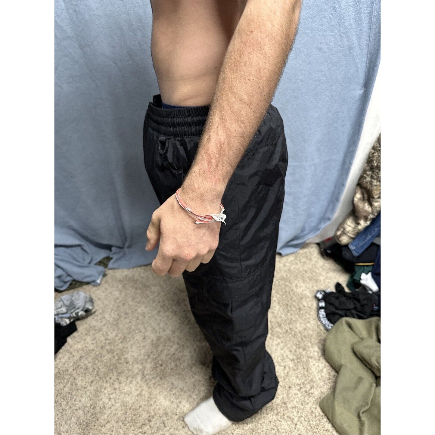 Men’s Black Sports Essentials Large Nylon Snow Pants