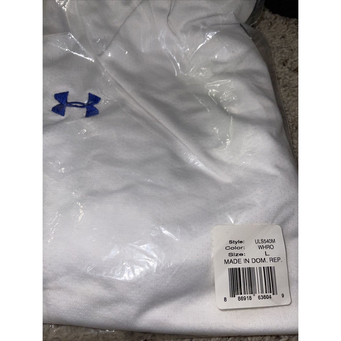 Men's under armour Large white and Blue Lacrosse style shorts no pockets