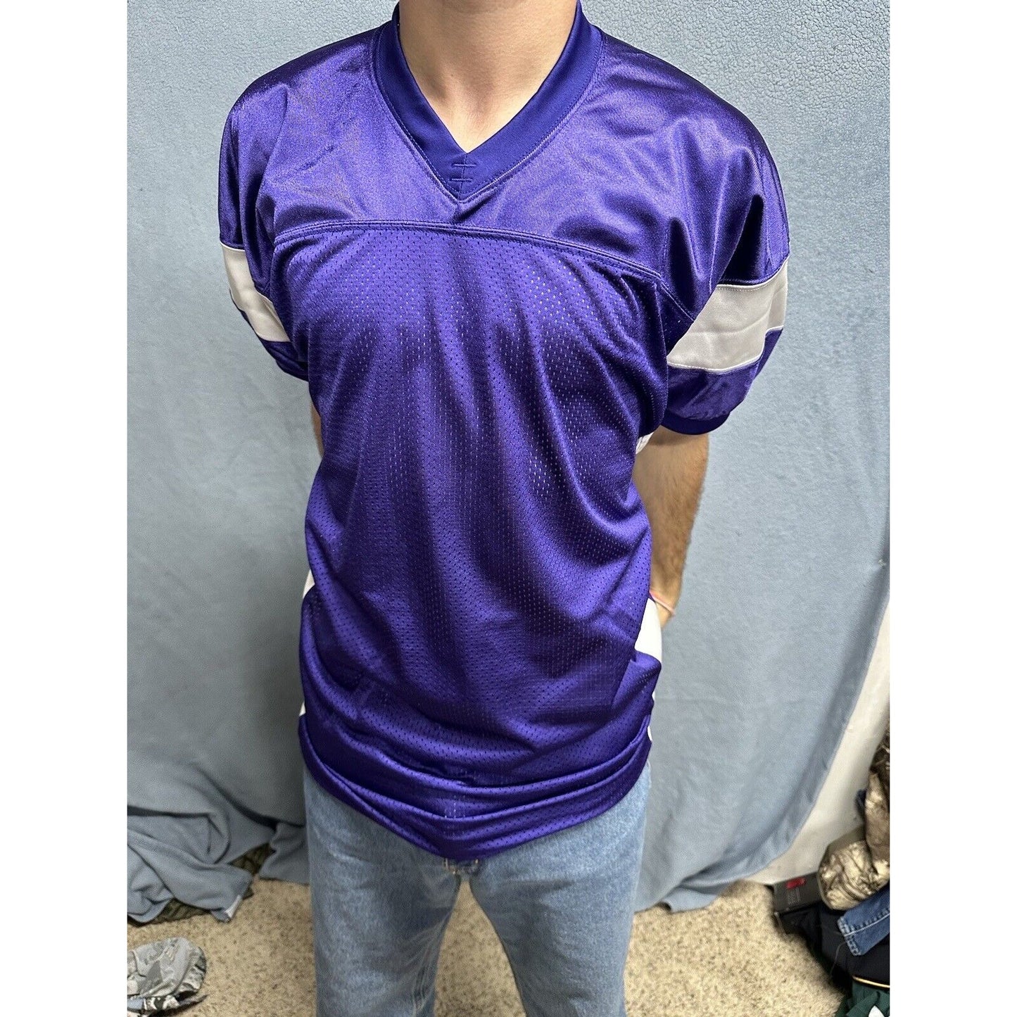 Men’s Purple And White Champro Medium Football Jersey