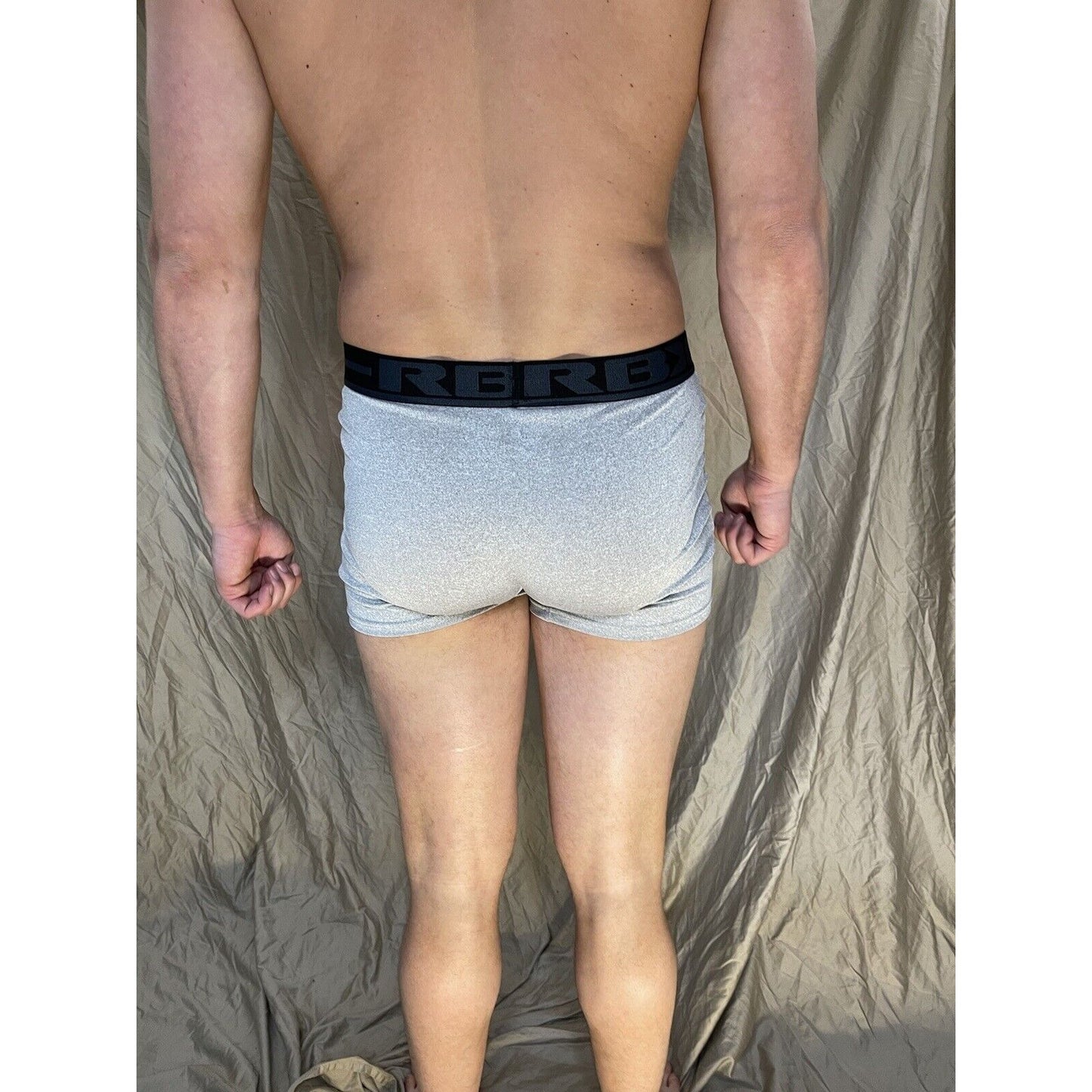 men's RBX light gray large compression boxer briefs