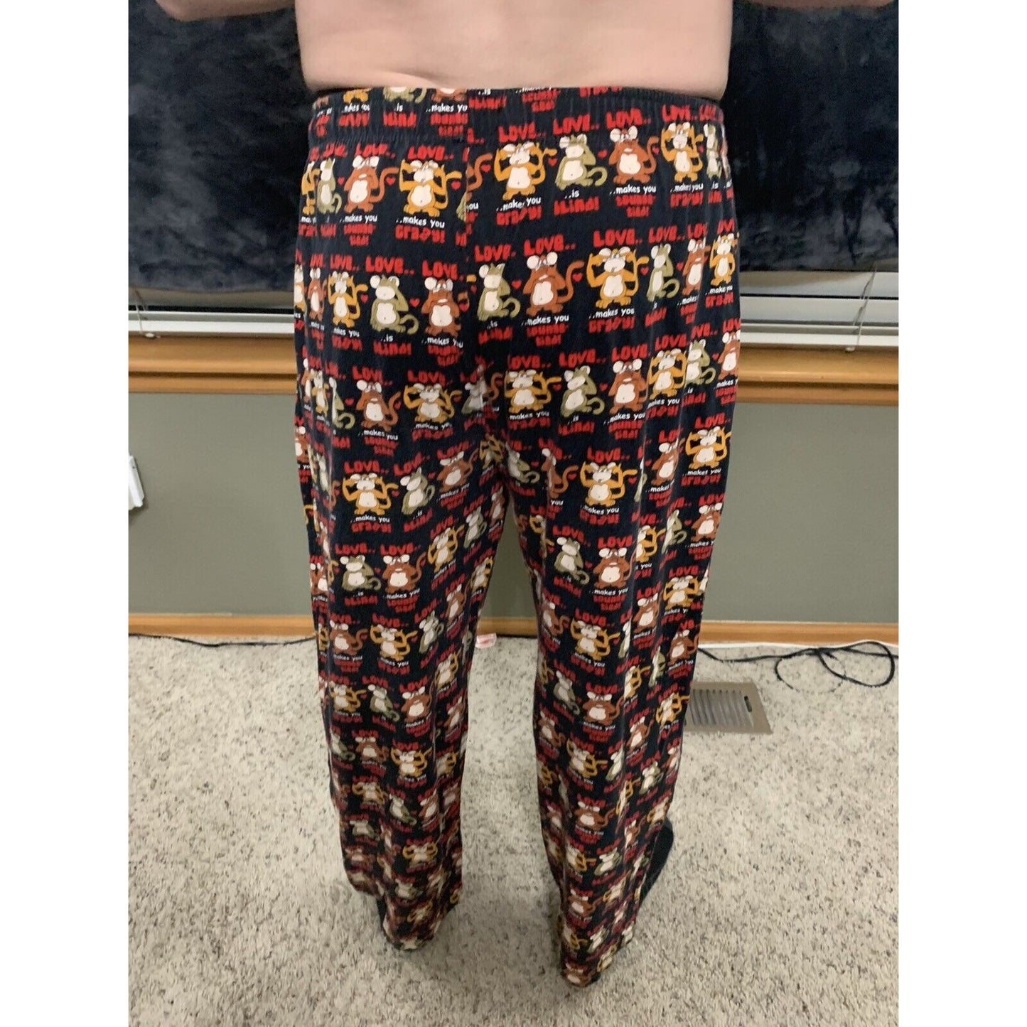 Addiction Lounge Pants Large Monkeys Love..,