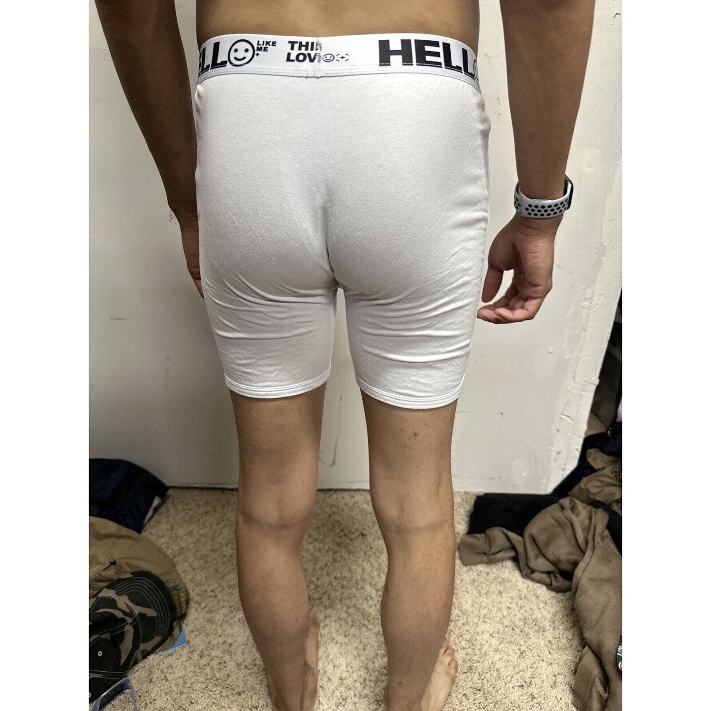 Men’s White Medium Hello Thinking Love For Life Boxer Briefs