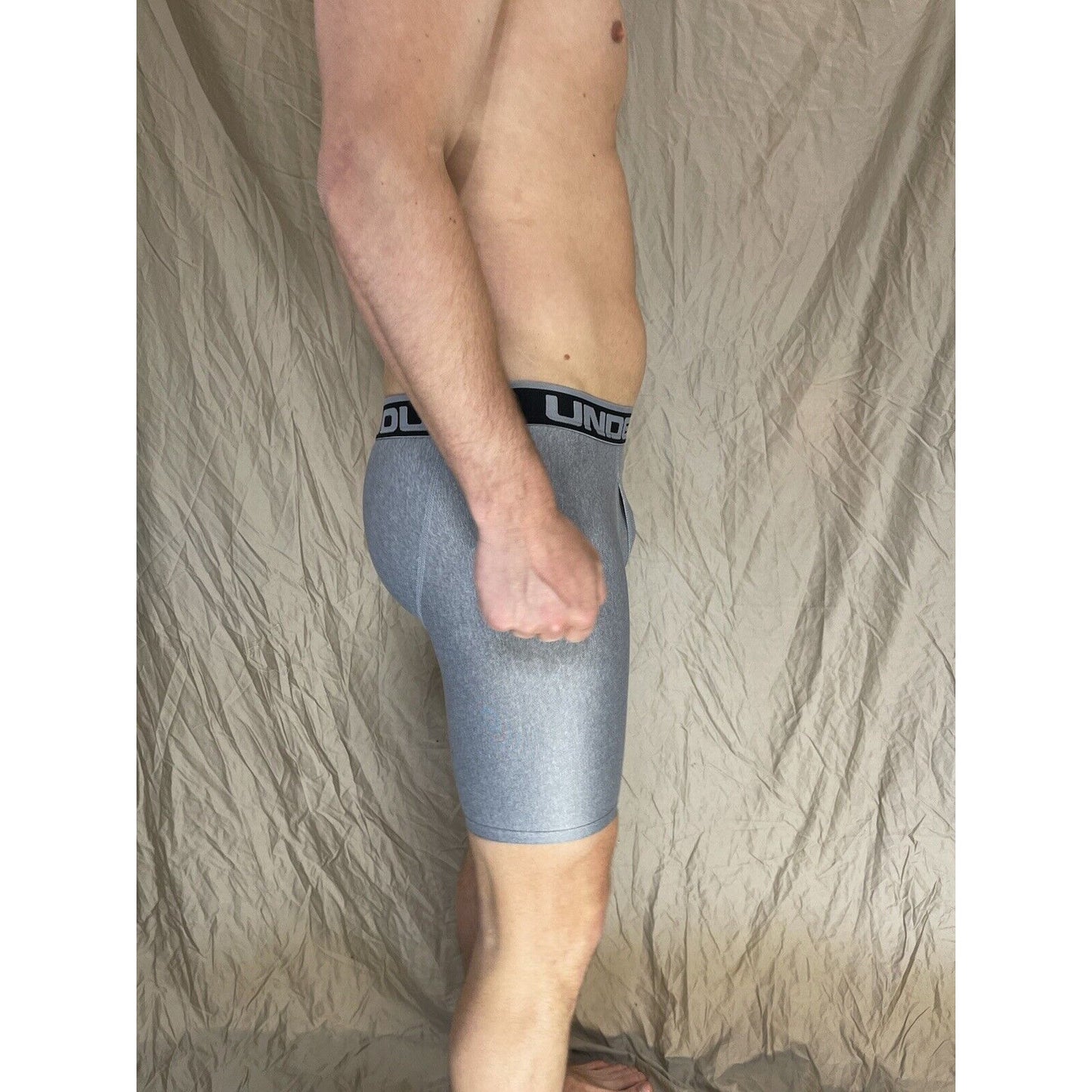 men's under armour boxer jock Gray with Black band small