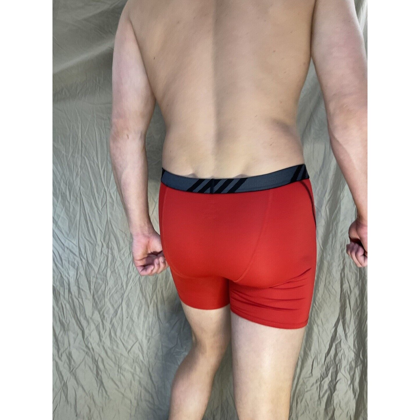 men's red adidas aeroready compression boxer brief Medium