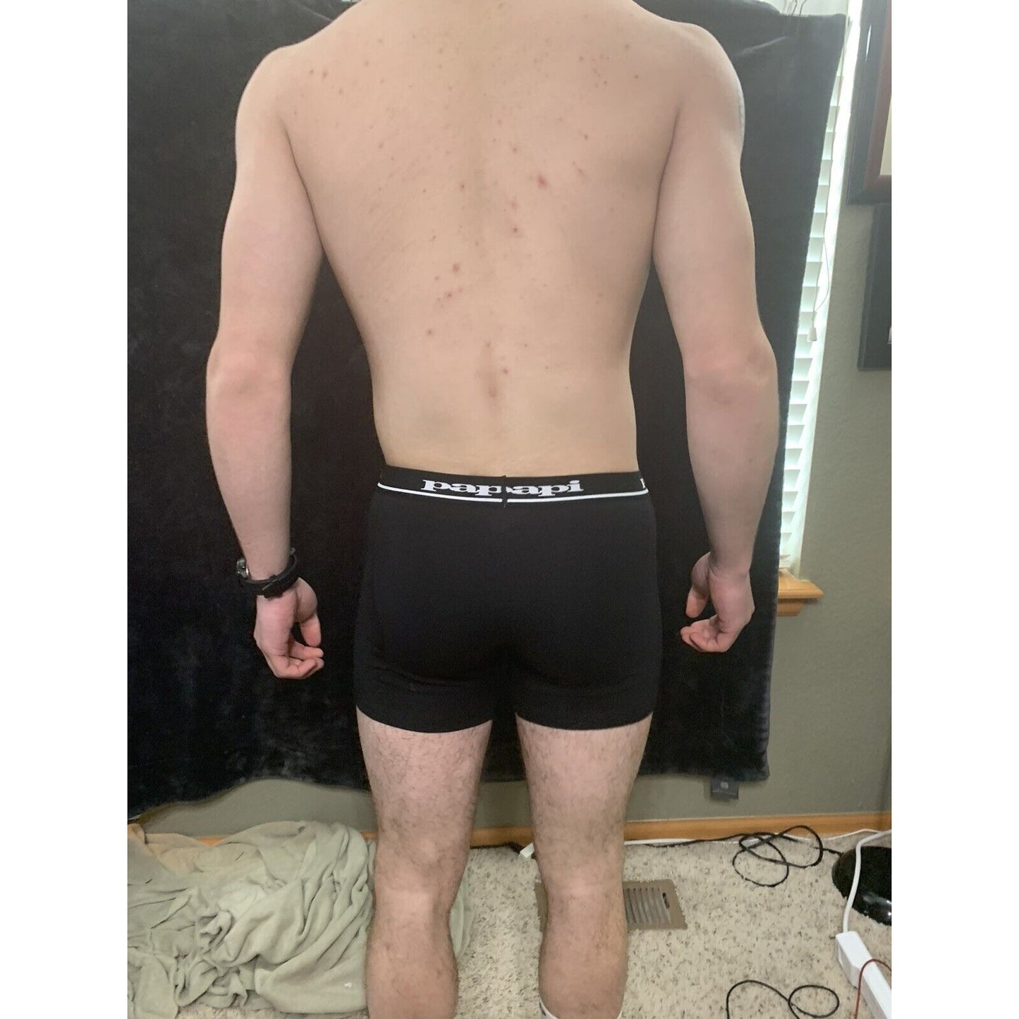 Men’s Papi Medium Boxer Briefs Black 5% Spandex