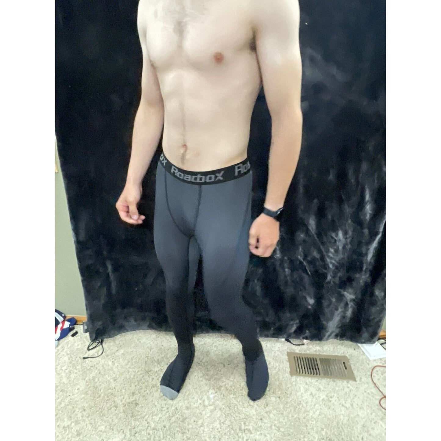 Men’s Roacbox Black Medium Base Layer Leggings Pants