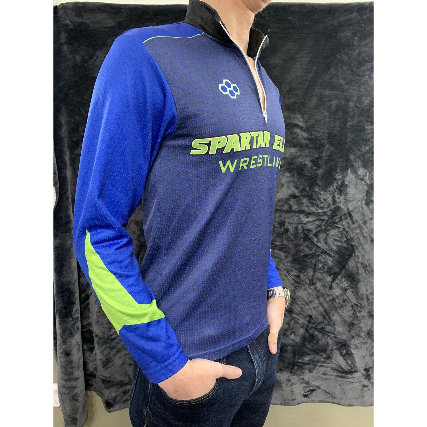 Spartan Elite Wreslting Jersey Top Men’s Small Blue