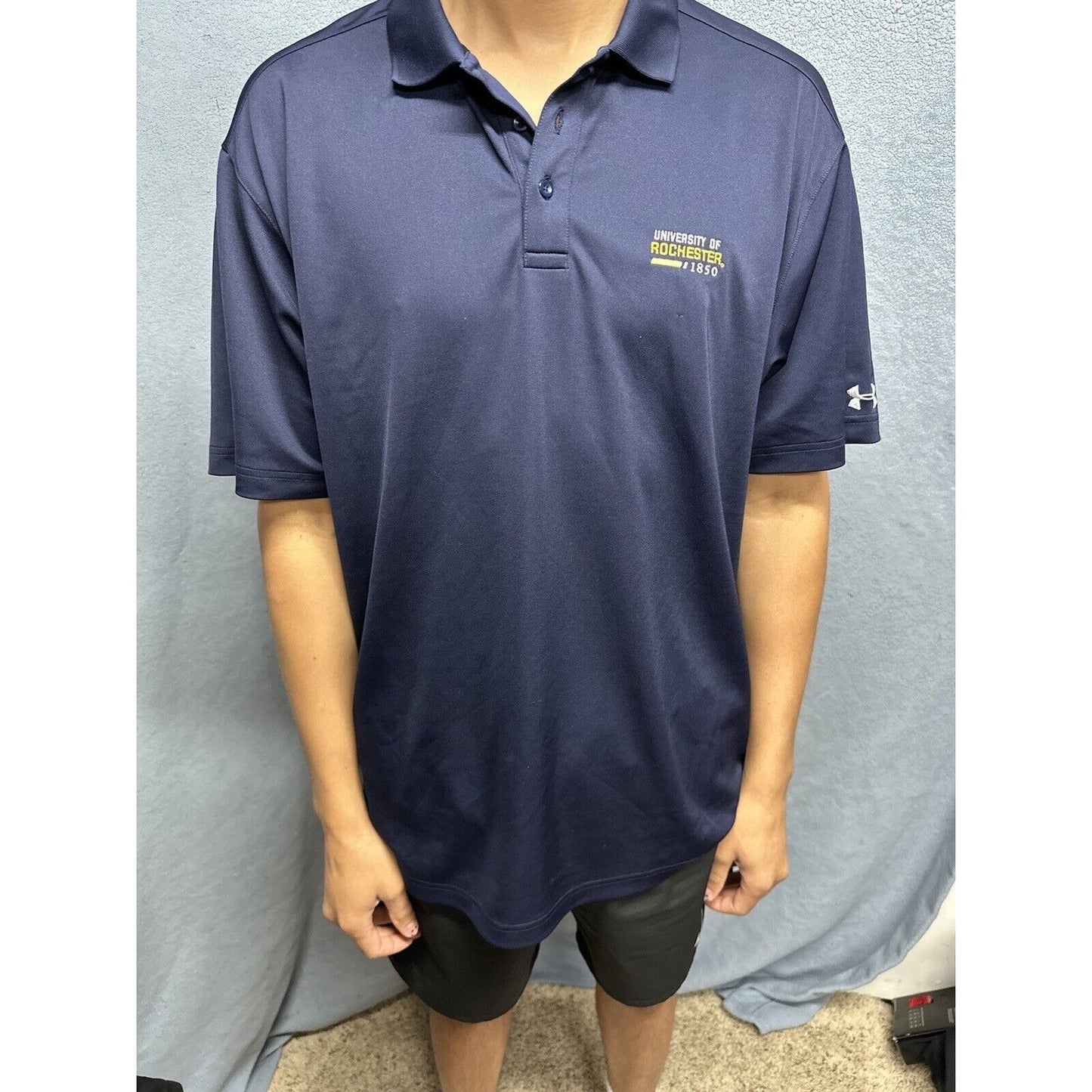 Men’s Dark blue XL Under Armour Loose Polo Shirt University Of Rochester 1850