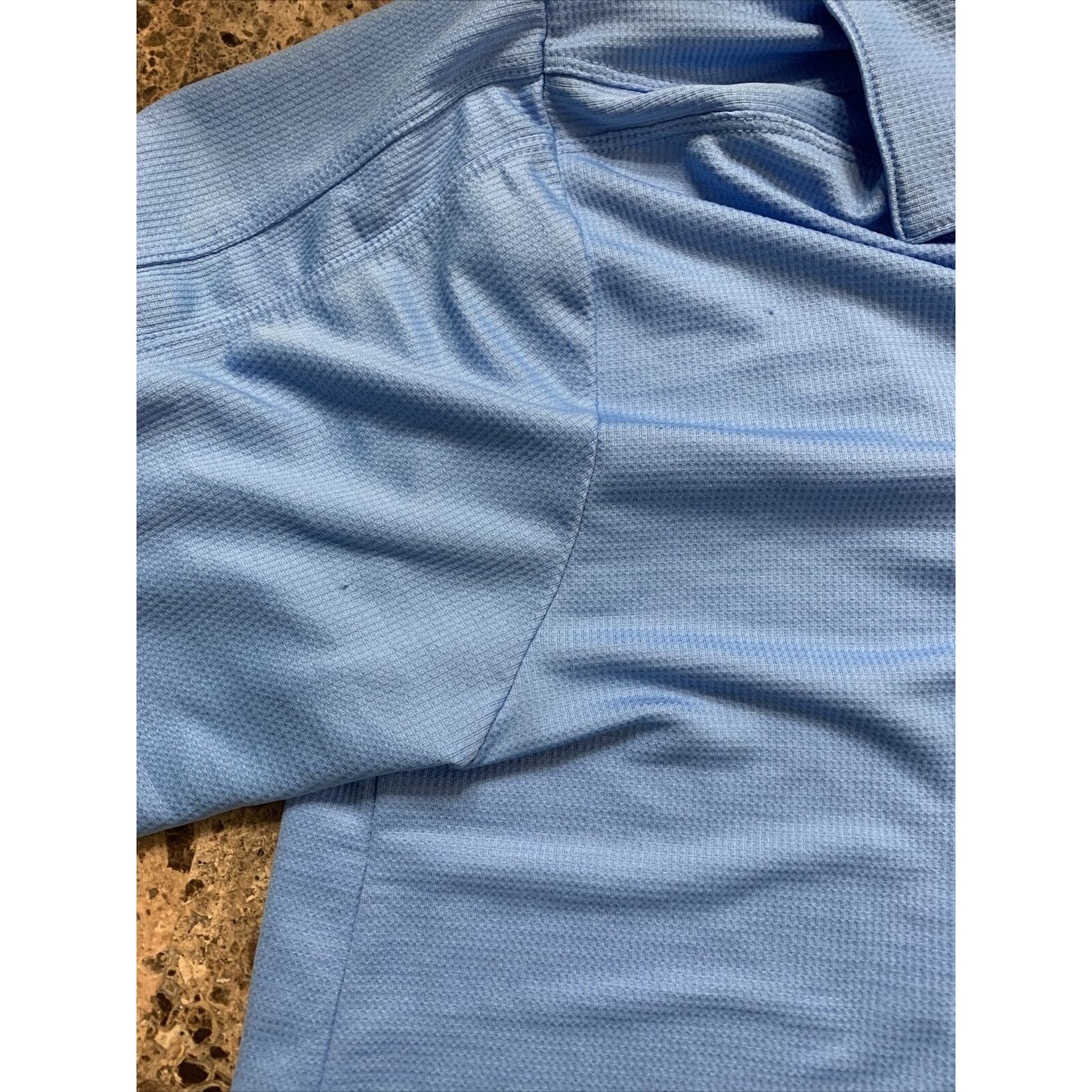Nike Mens Large Golf Polo Blue Short Sleeve Shirt Dri Fit