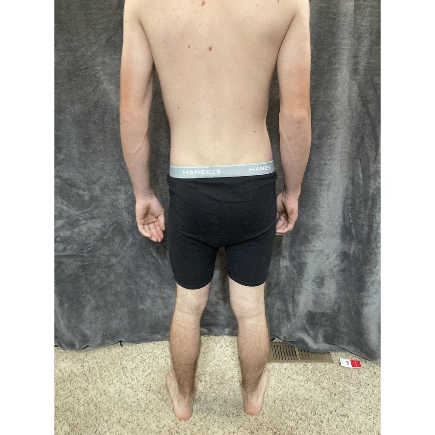 boy's black XL hanes boxer briefs gray band
