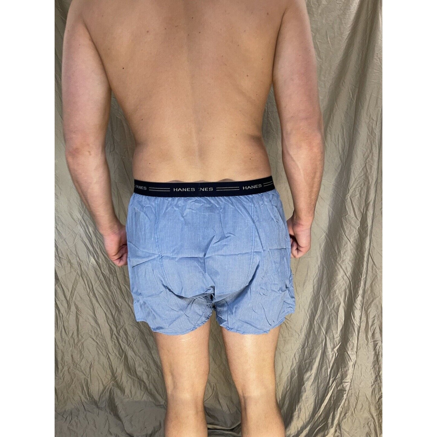 men's large hanes confort flex blue boxer shorts