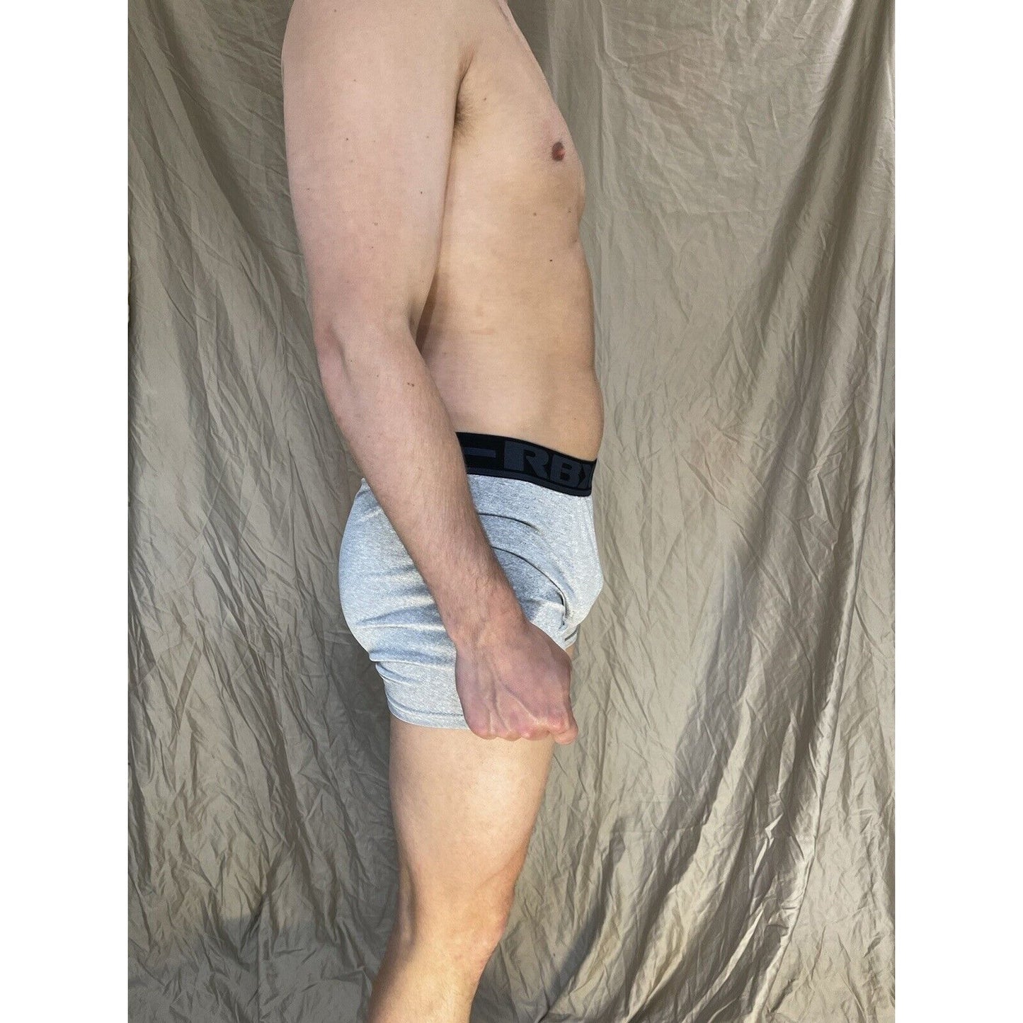 men's RBX light gray large compression boxer briefs