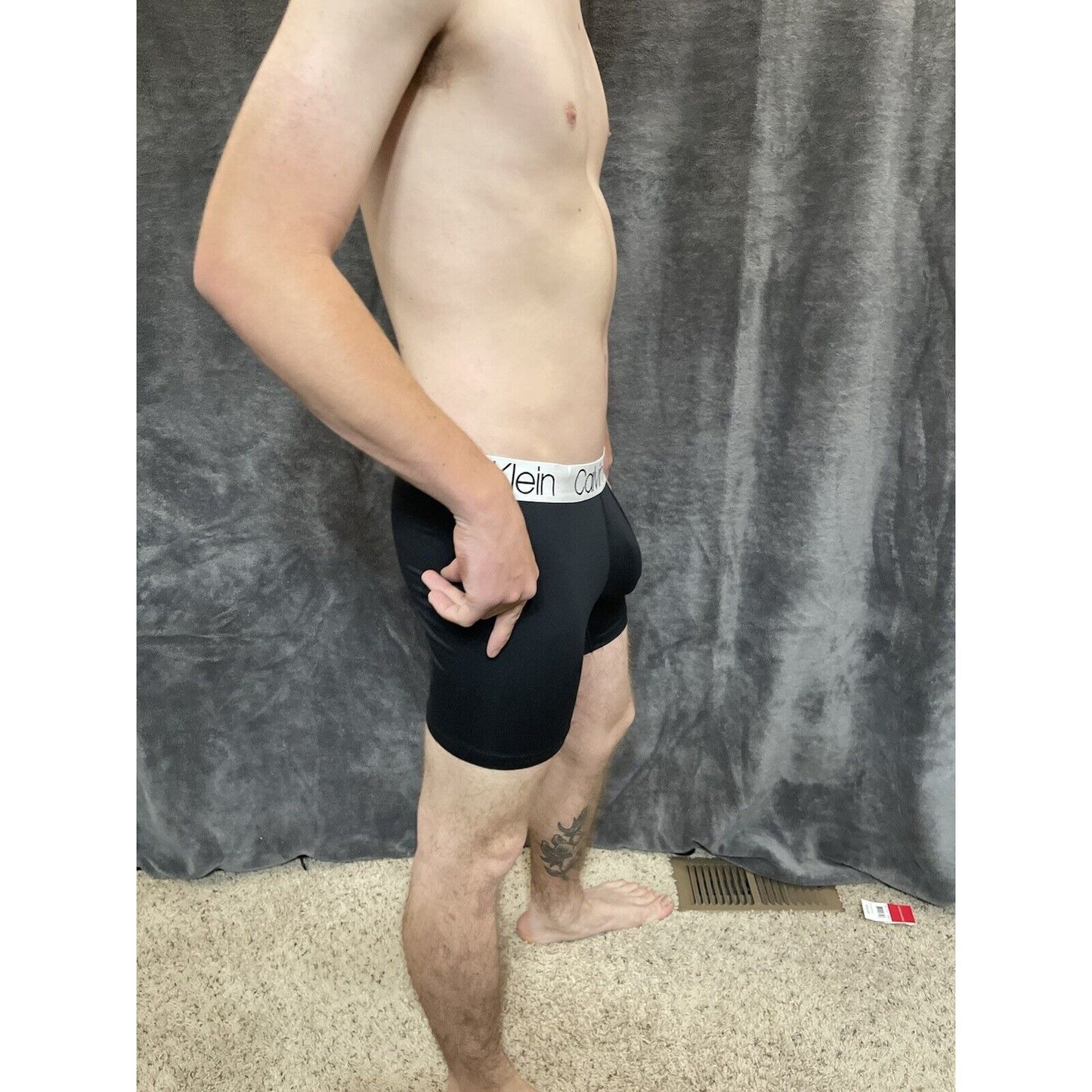 men's black medium calvin klein compression boxer brief 8% elastane