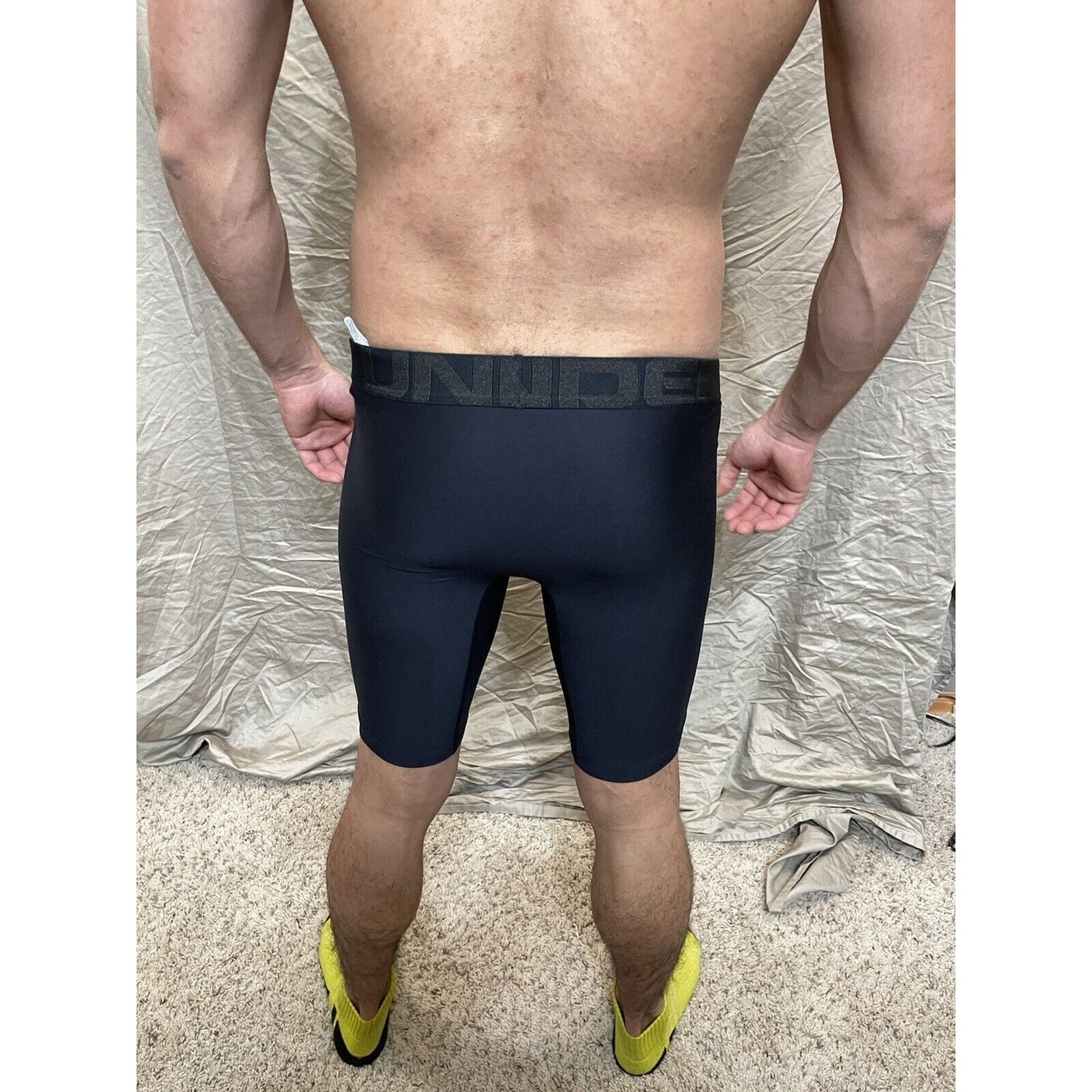 men's black under armour small compression boxer shorts