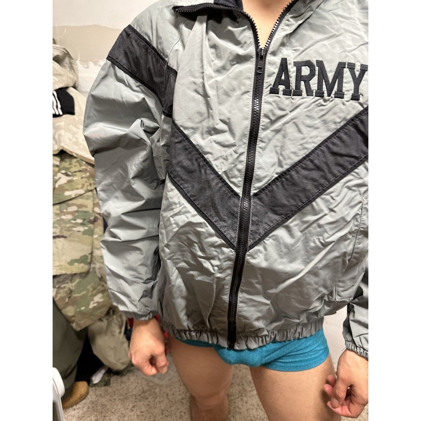 Men’s Army Pt Gray Jacket Small Long Uniform Top