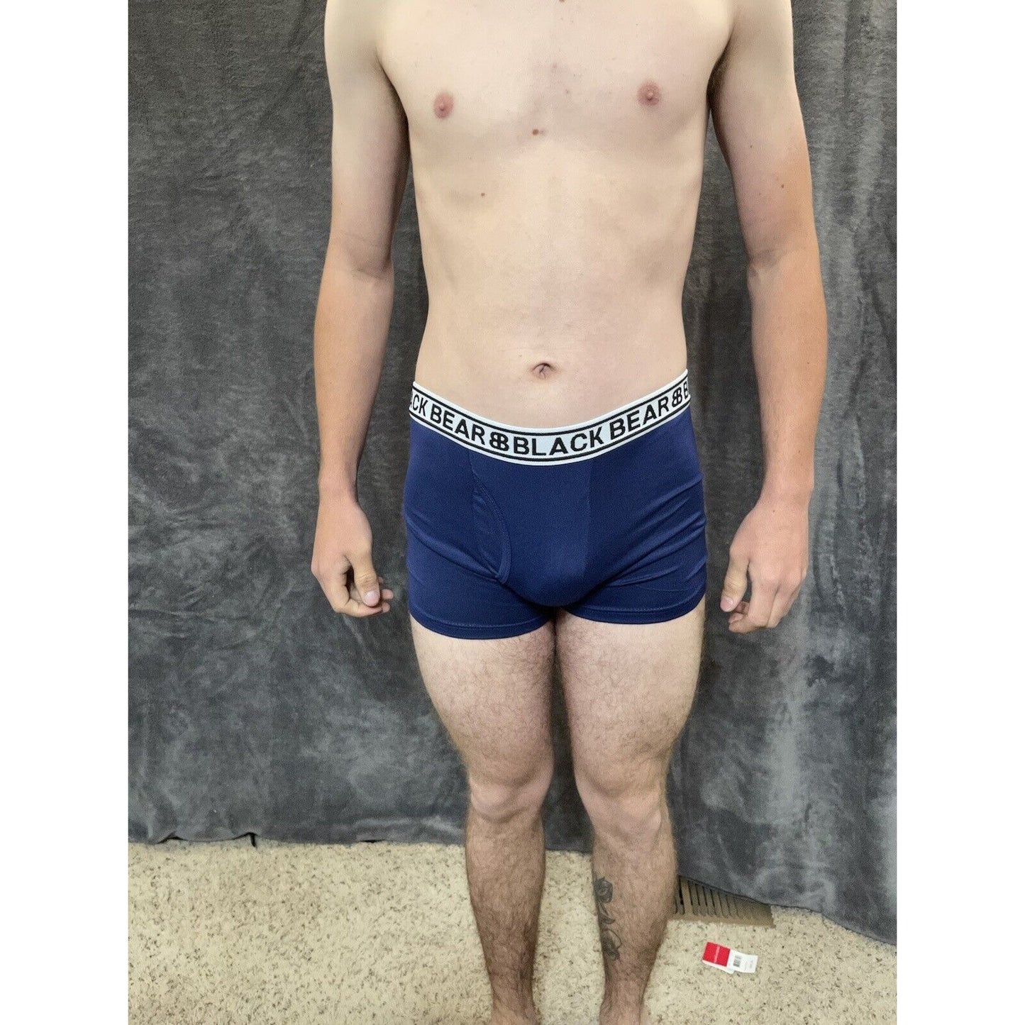 men's medium athletic trunk style black bear boxer brief Blue