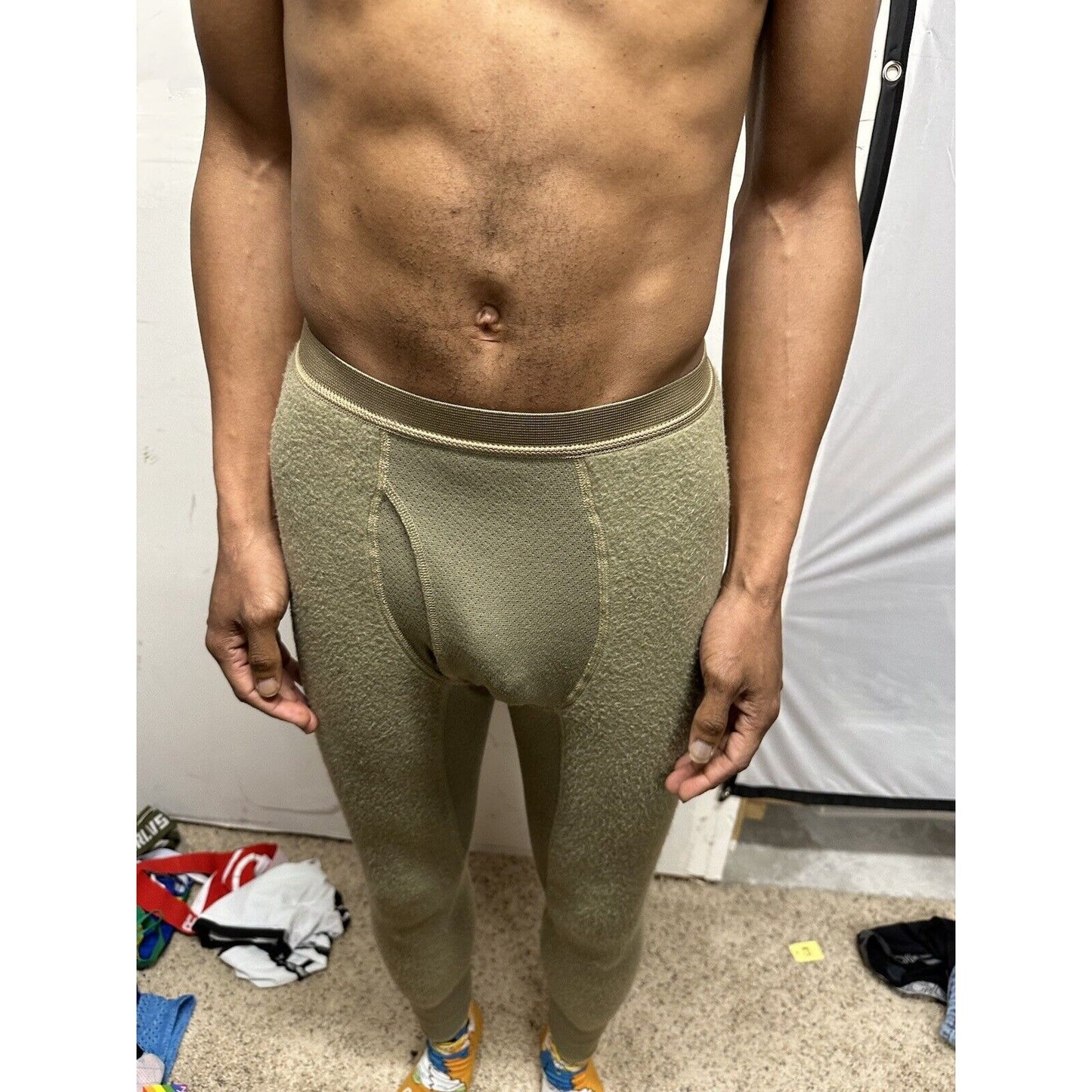 Men’s Army Tan Drawers Midweight Insulated X-small Regular Nomex thermal bottoms