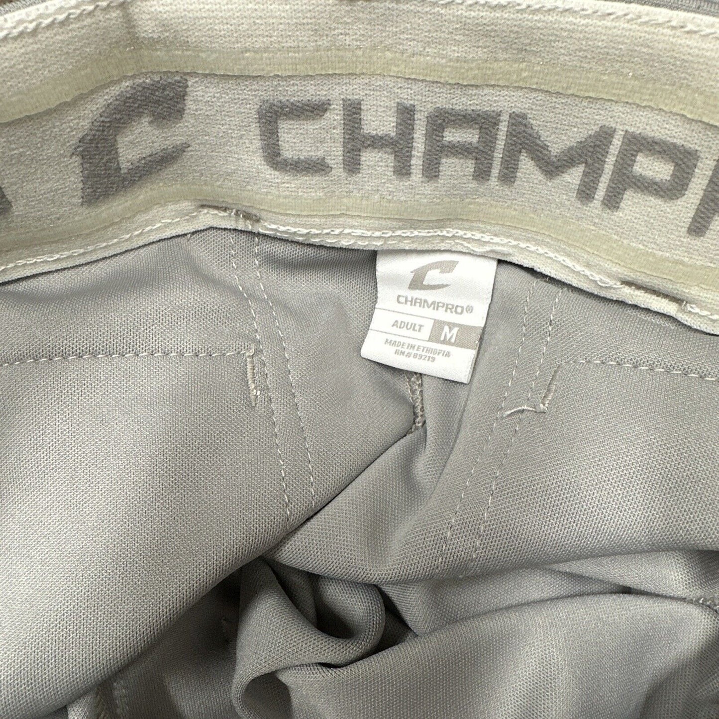 Men’s Chanmpro Adult Medium Gray Baseball Pants Red Stripe
