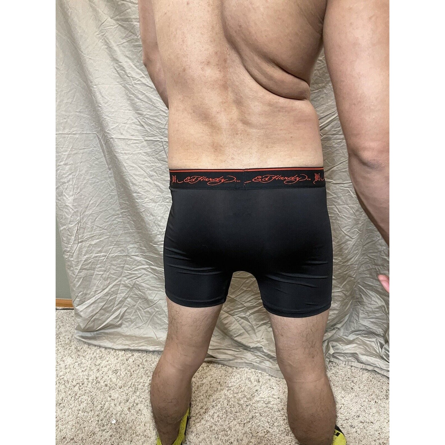 men's small boxer briefs ed hardy love kills slowly black boxer brief skull