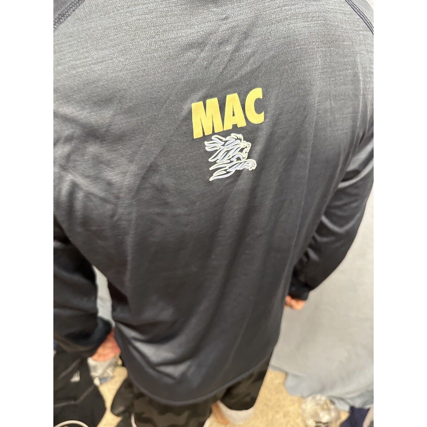 Men’s Gray Navy Blue CSCS Wrestling BSN Sports Medium Pullover 1/4 Zip