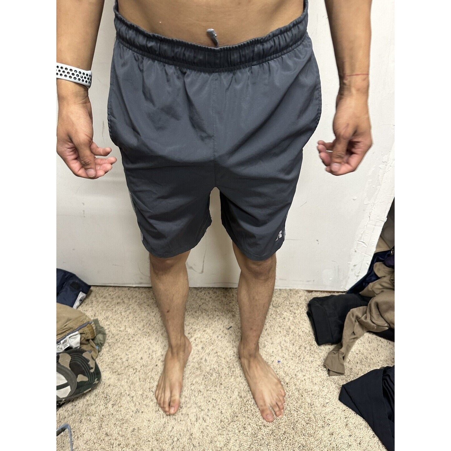 Men’s Gray Russell Small Athletic Shorts With Pockets