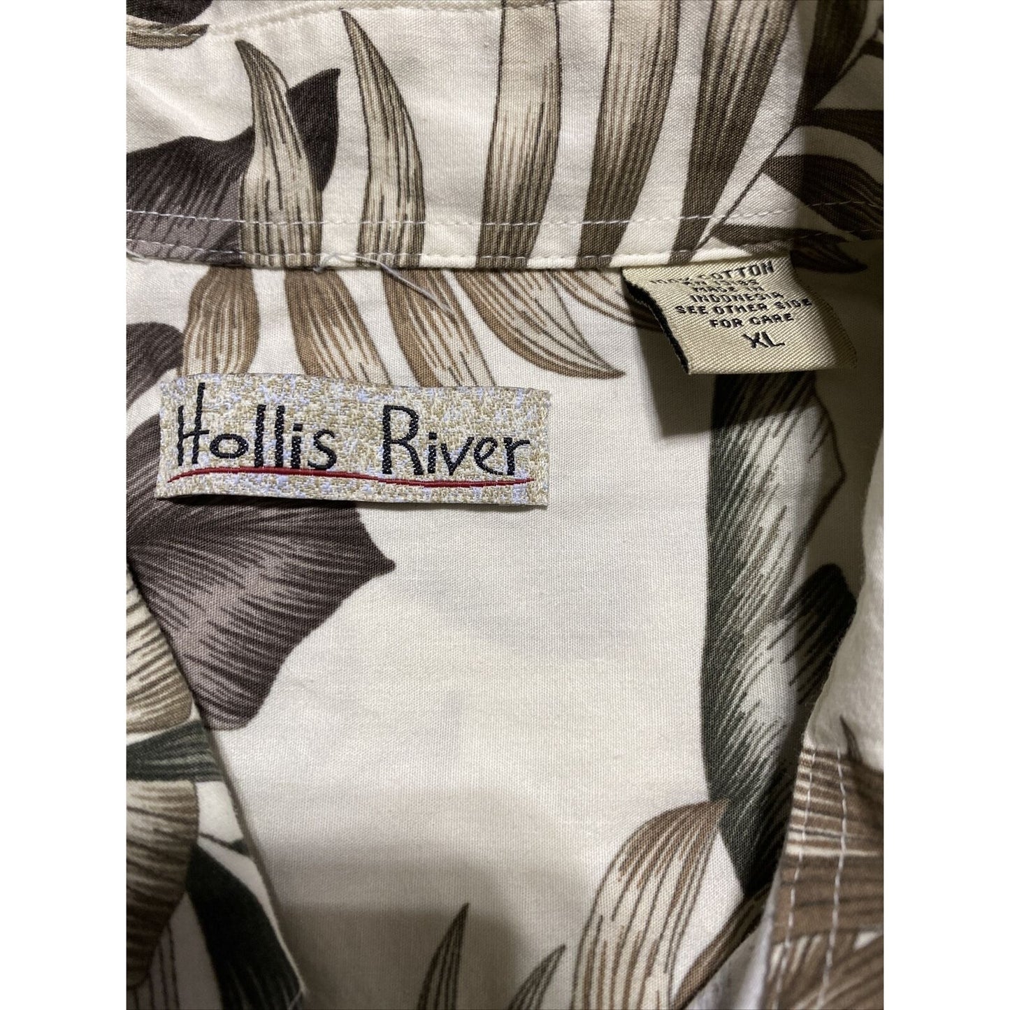 Hollis River Mens XL Hawaiian Summer Tropical Cotton Button-down Short Sleeves