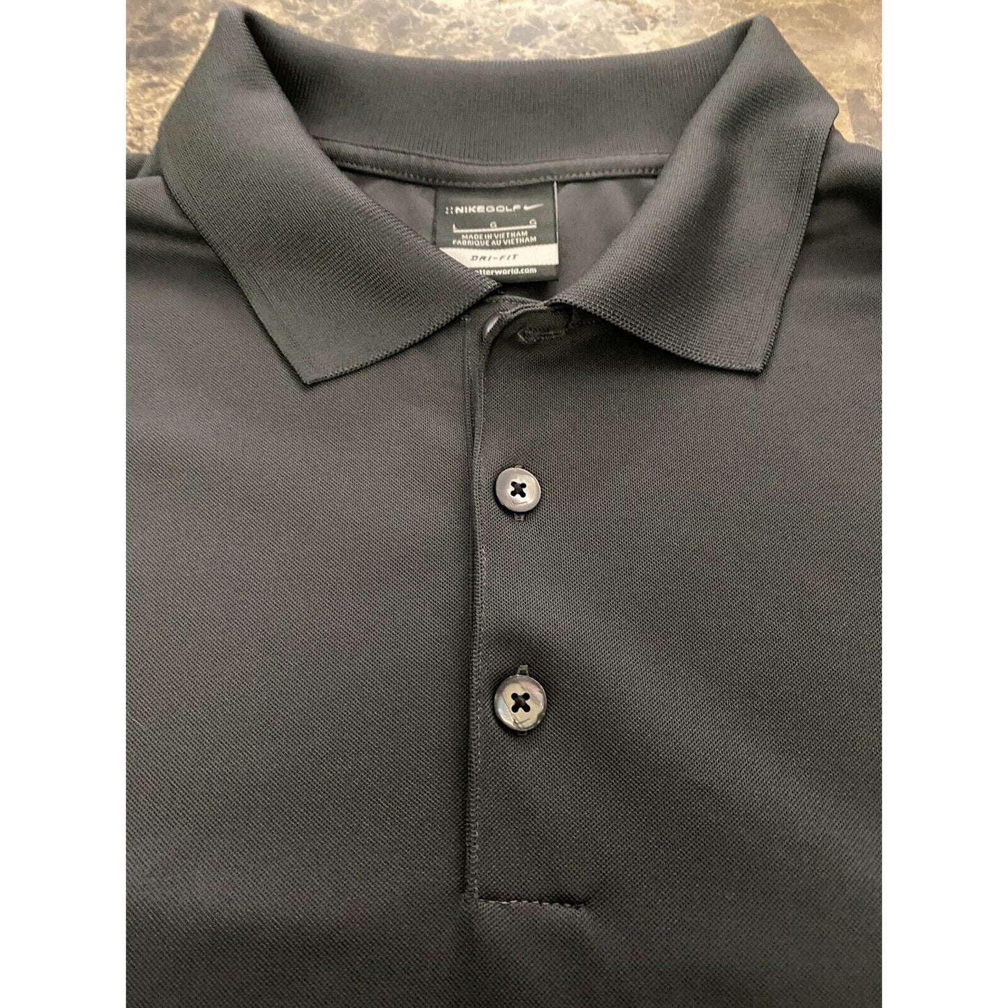 Nike Golf Dri-fit Stay Army Black Men’s Large Polyester Polo Shirt