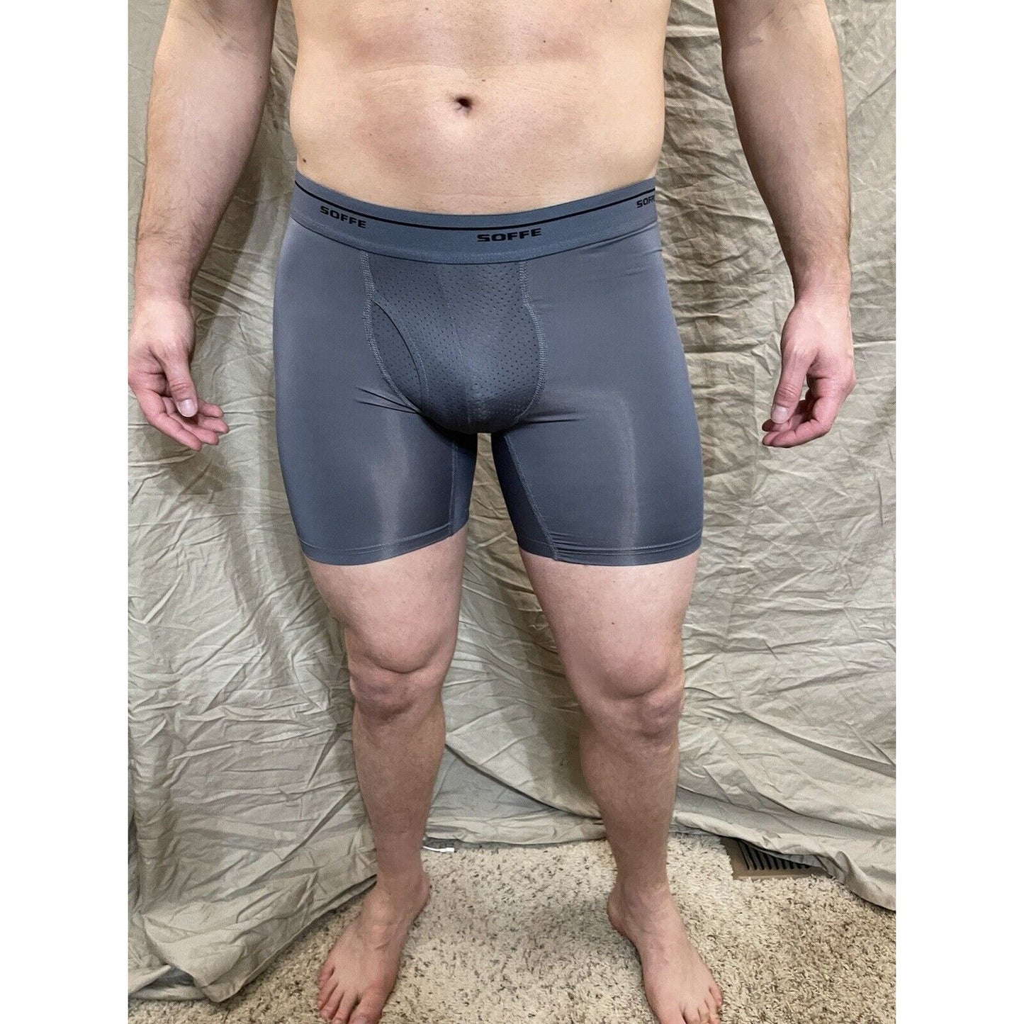 Men's Soffe base layer gunmetal compression shorts XL New And Never Worn
