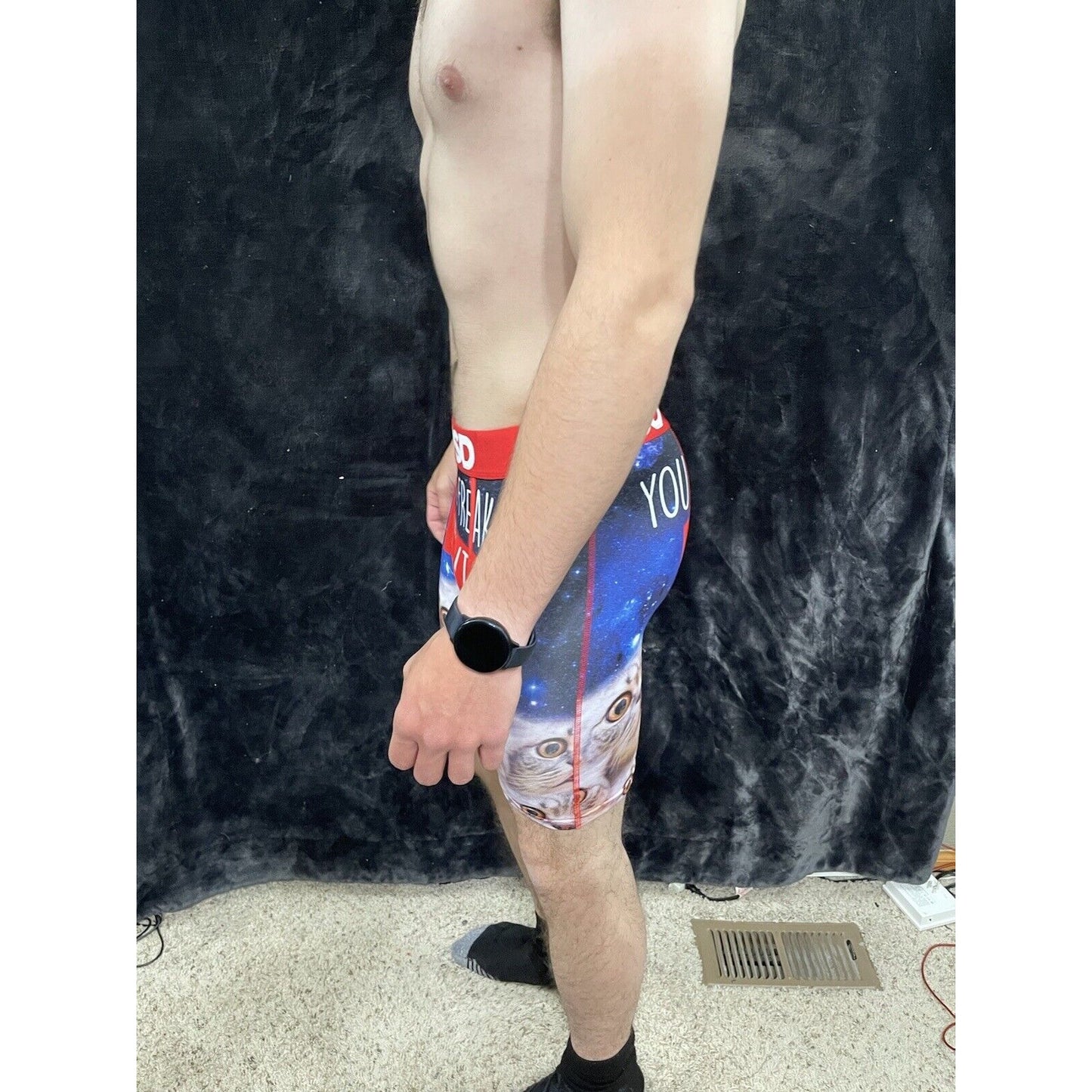 PSD Underwear Men's Freakin Meowt Printed Boxer Briefs Medium New