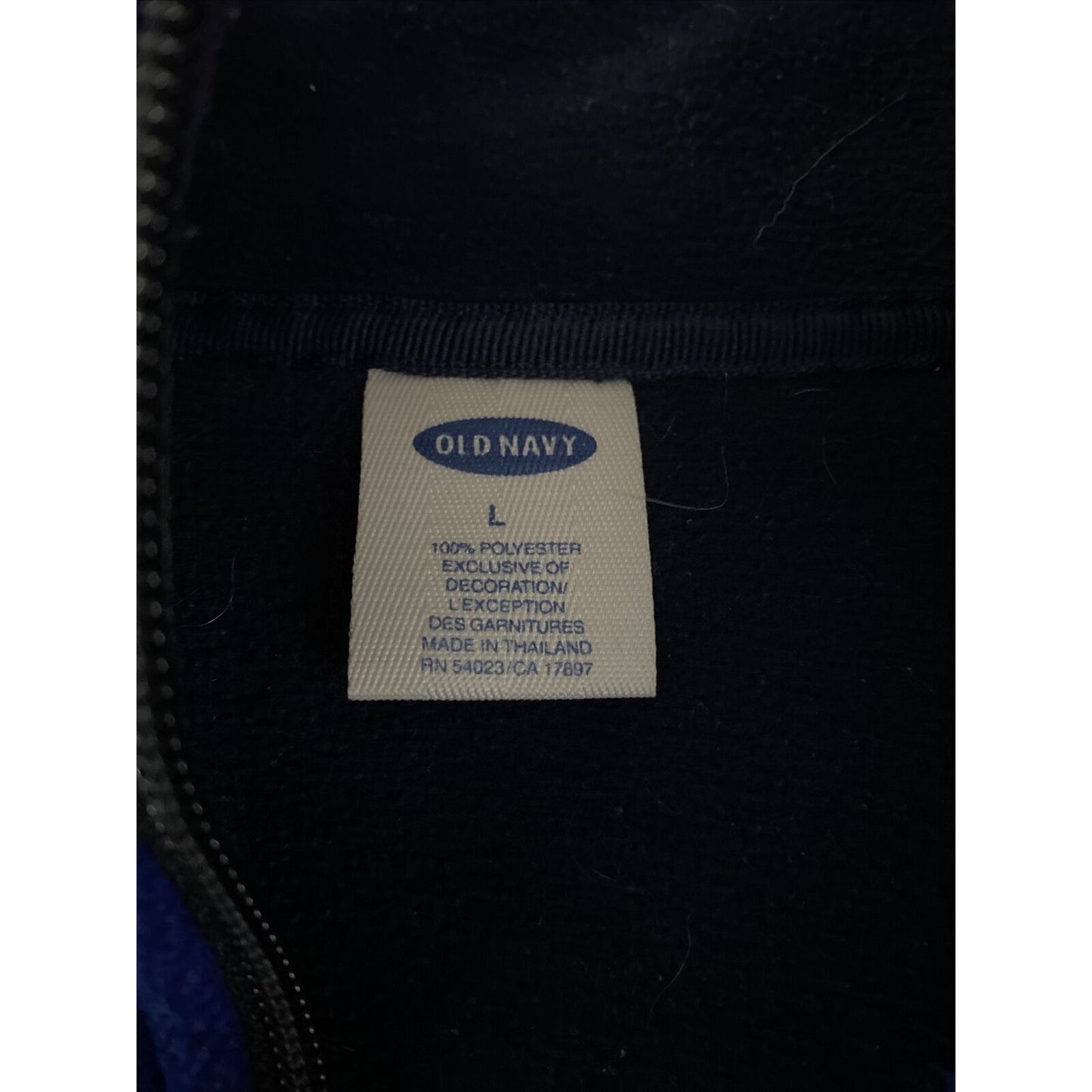 Old Navy Men’s Large Black & Blue 1/4-Zip Fleece Pullover Sweatshirt