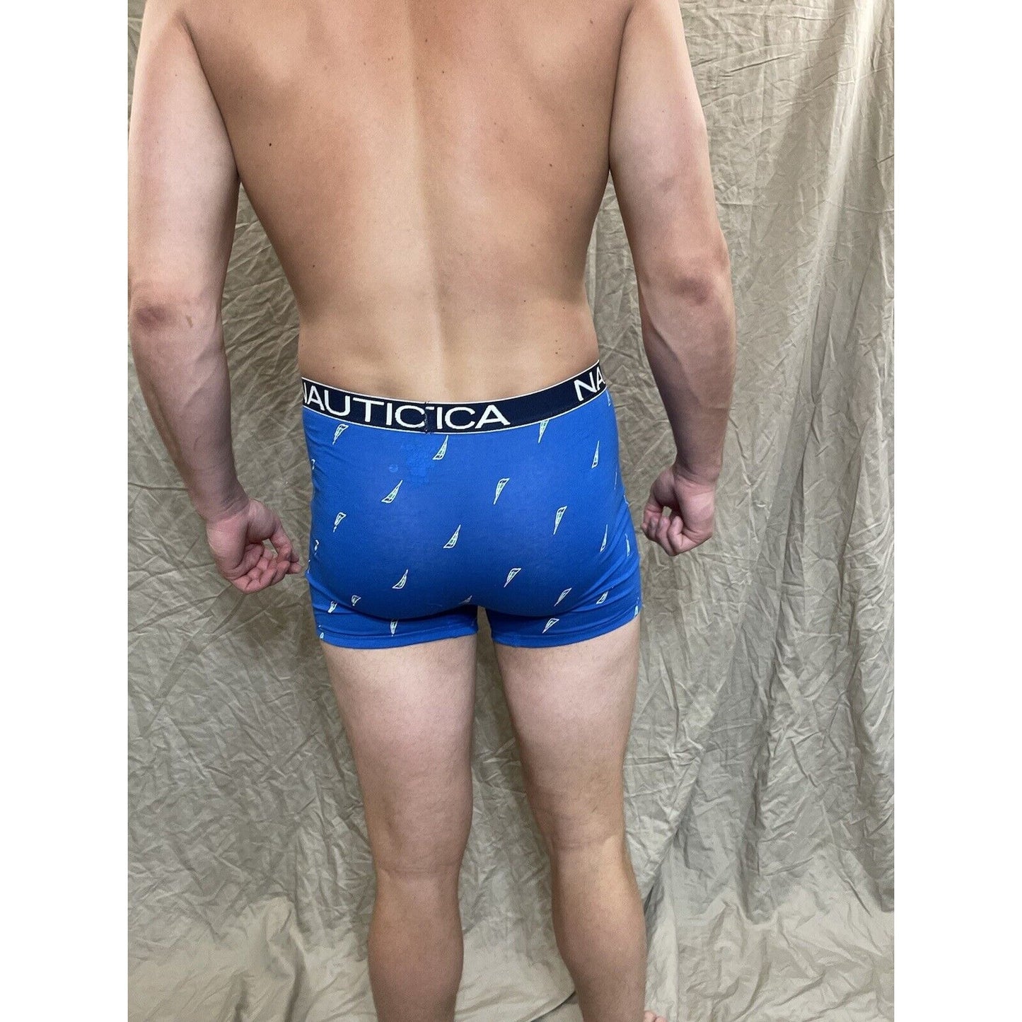 men's Rainbow Pride nautica 5% spandex boxer brief Blue Medium