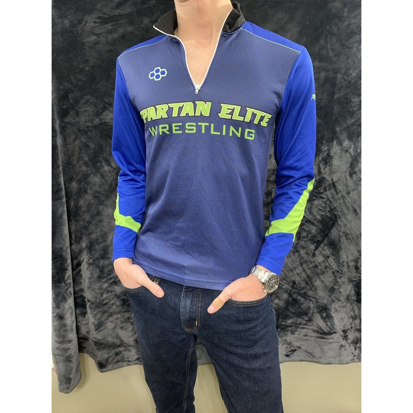 Spartan Elite Wreslting Jersey Top Men’s Small Blue
