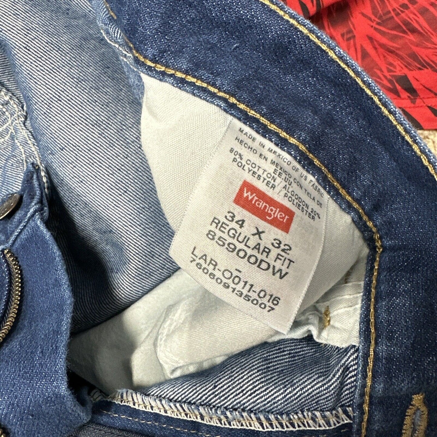 Men’s Wrangler Regular Fit 34 X 32 Blue Jeans