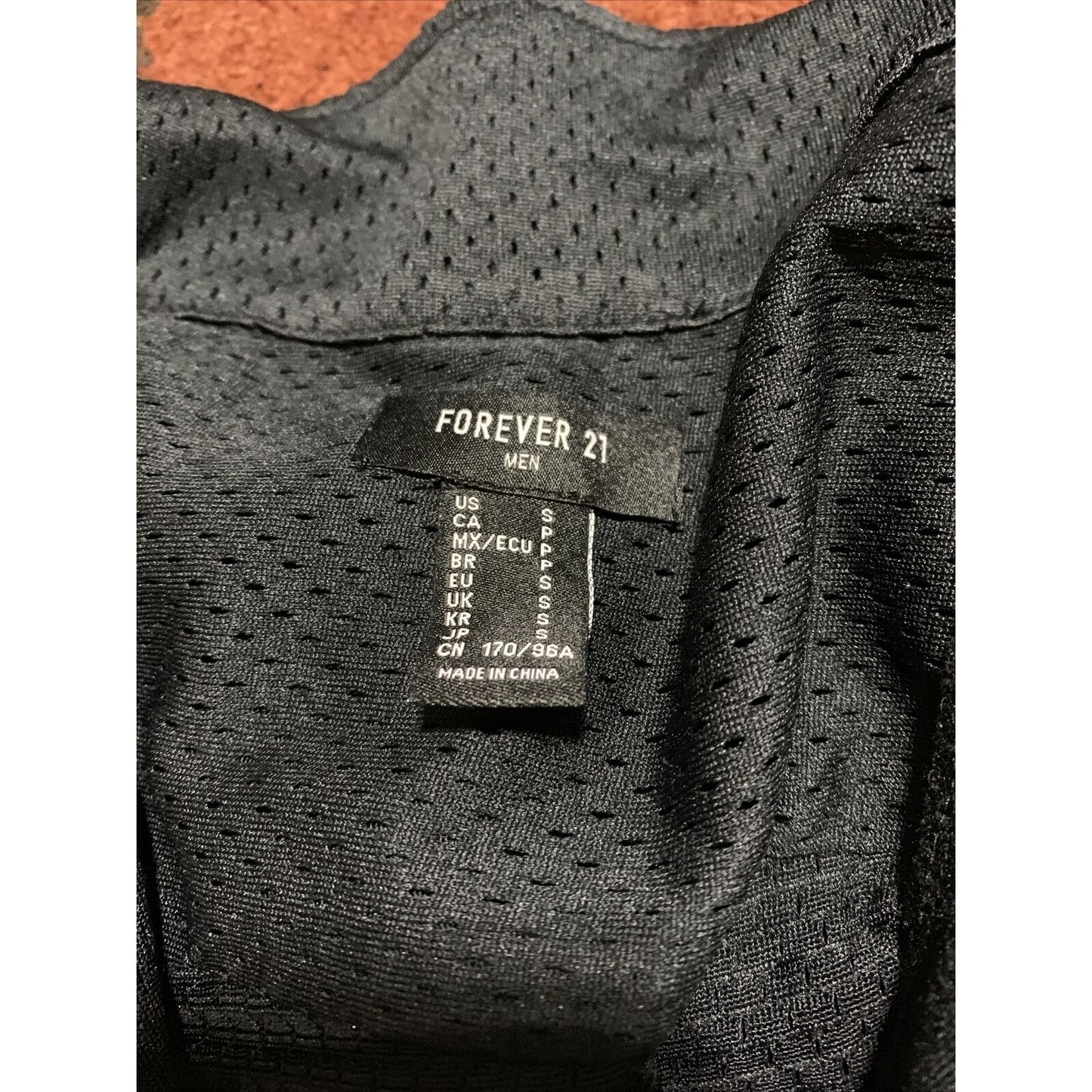 Forever 21 Men’s Small Mesh Black Button Up Short Sleeve Shirt