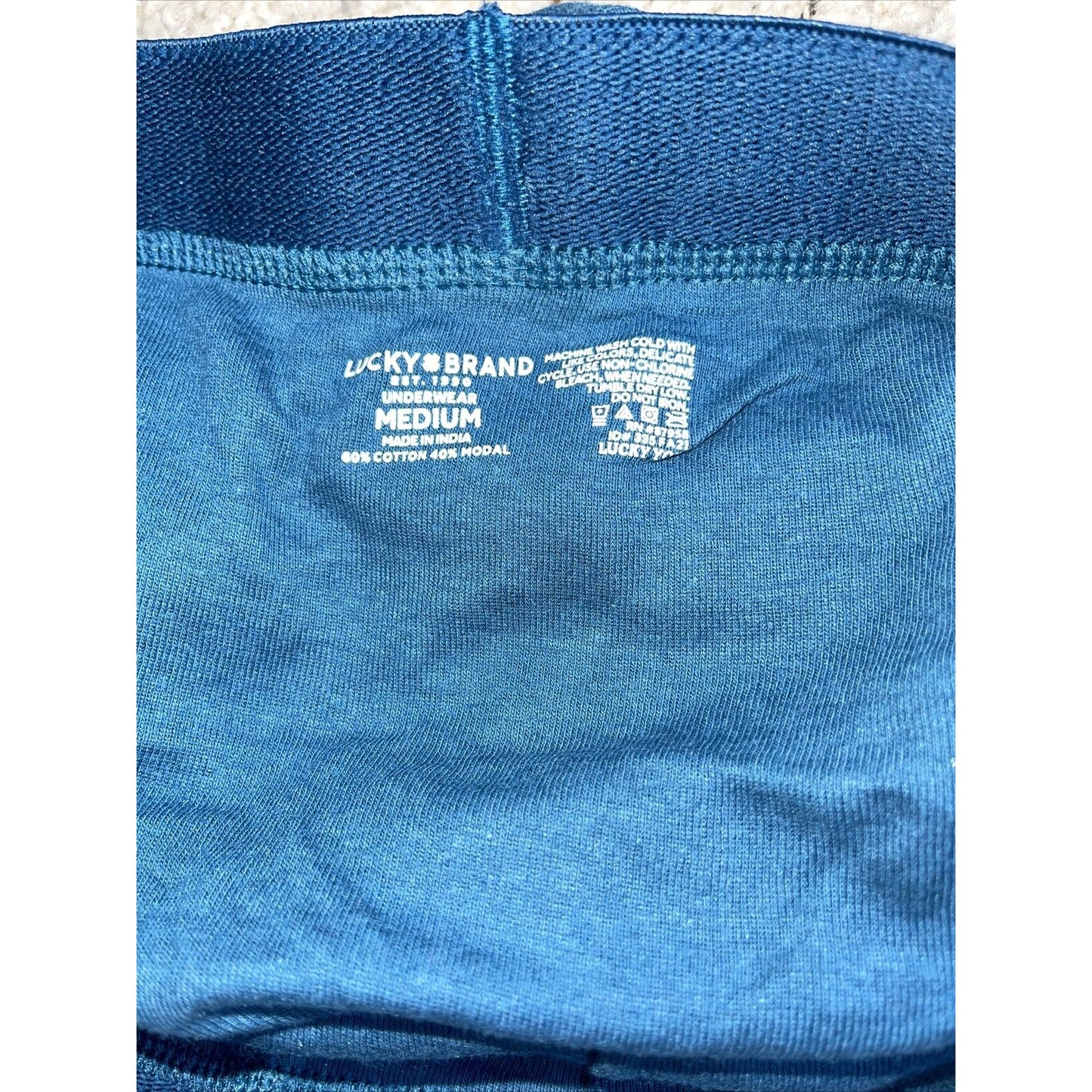 men's blue lucky brand blue medium boxer briefs cotton modal blend